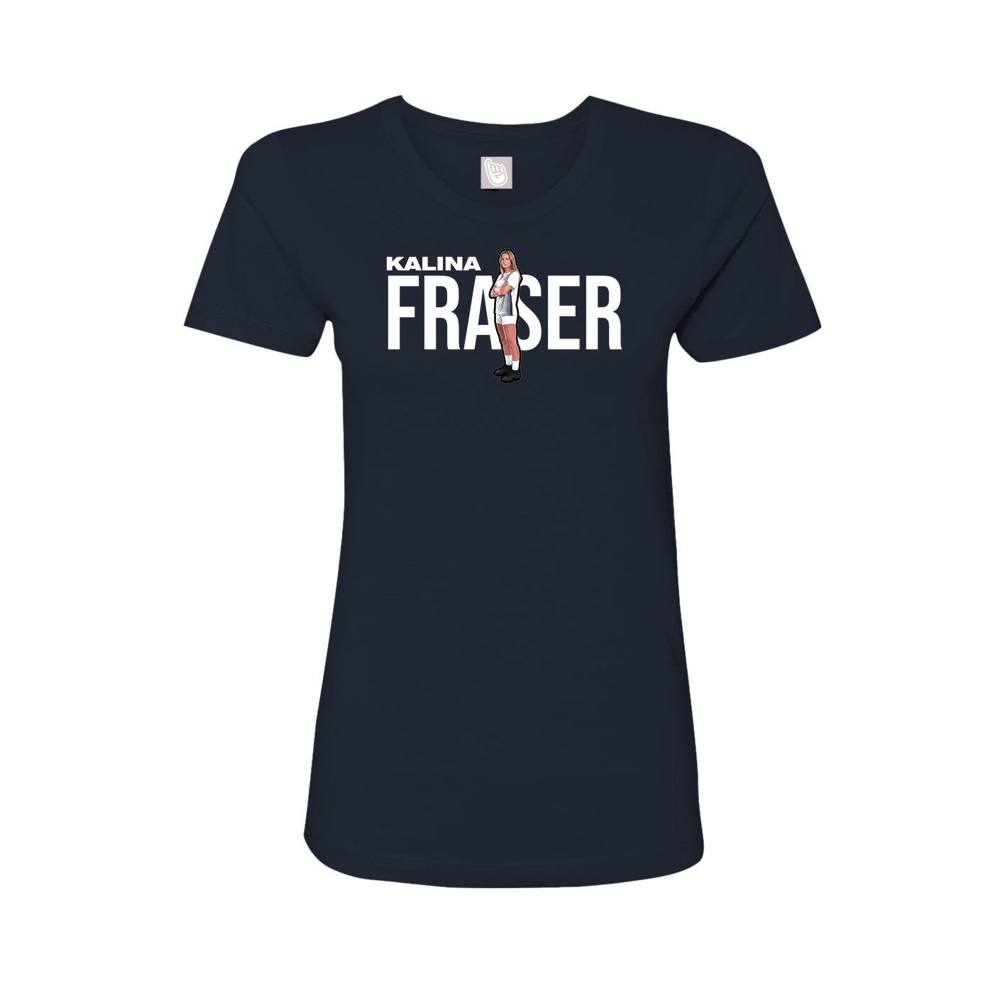 Fitted Women's Tee — Player Name in Navy