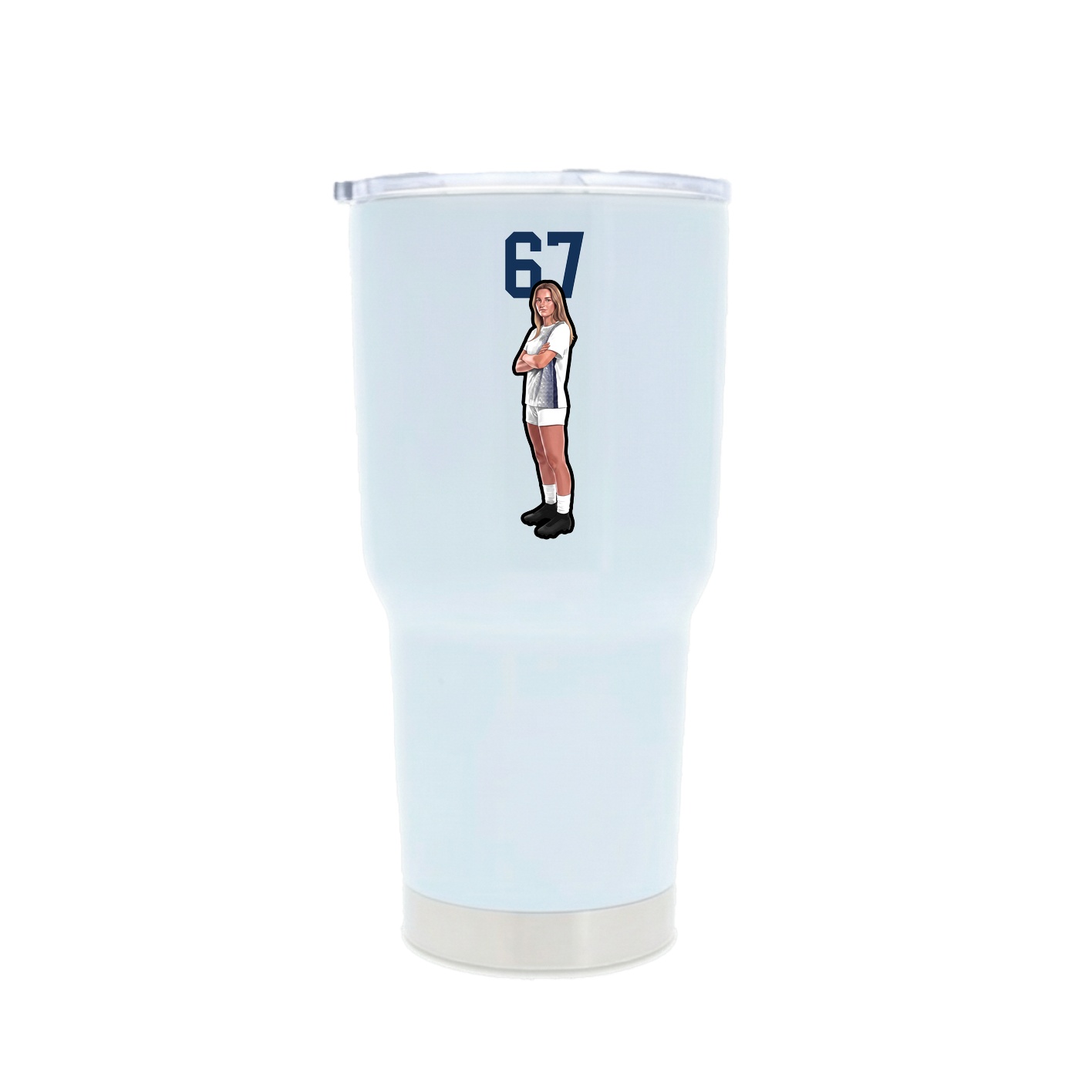 30oz Stainless Steel Tumbler — Number Top in White