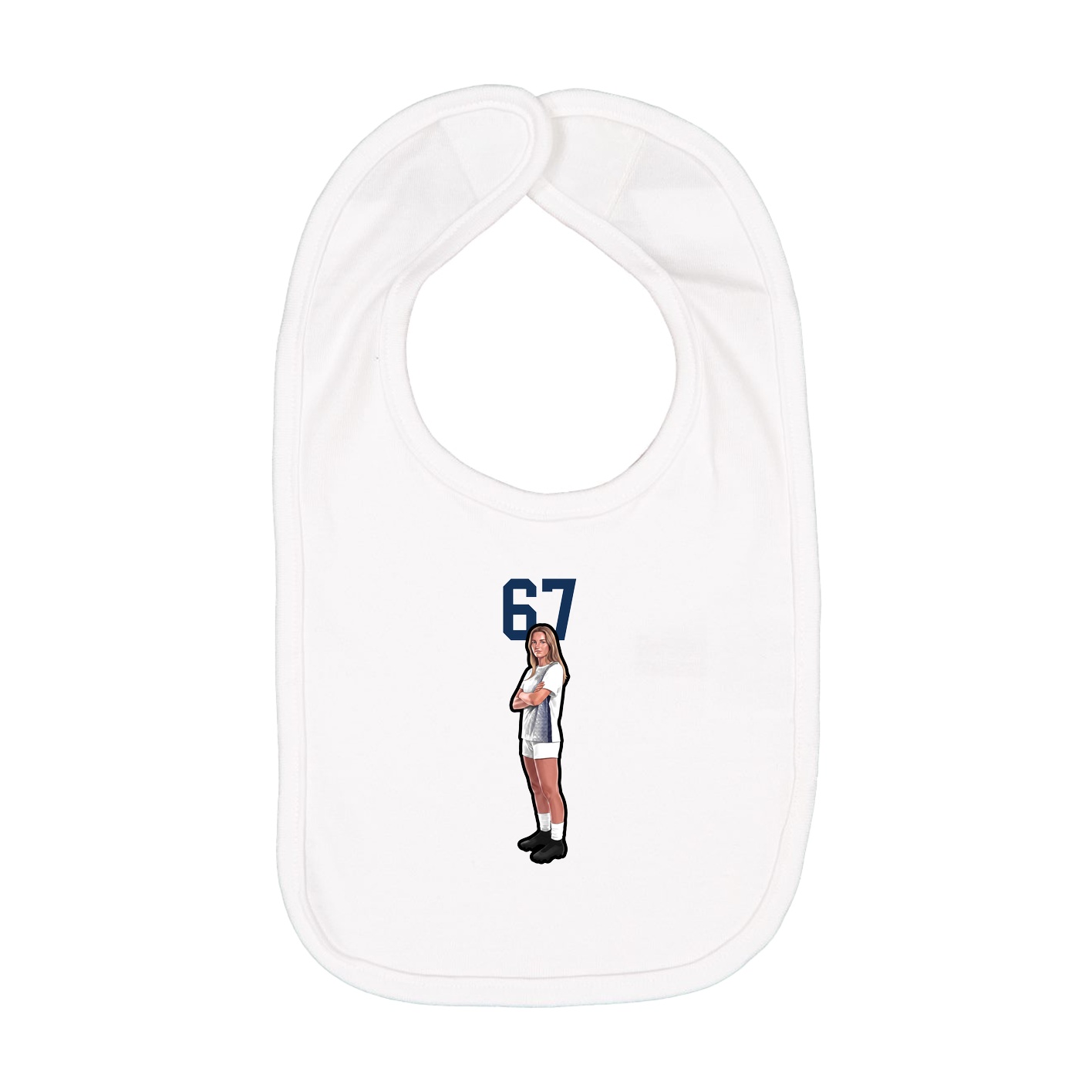 Infant Bib — Number Top in White