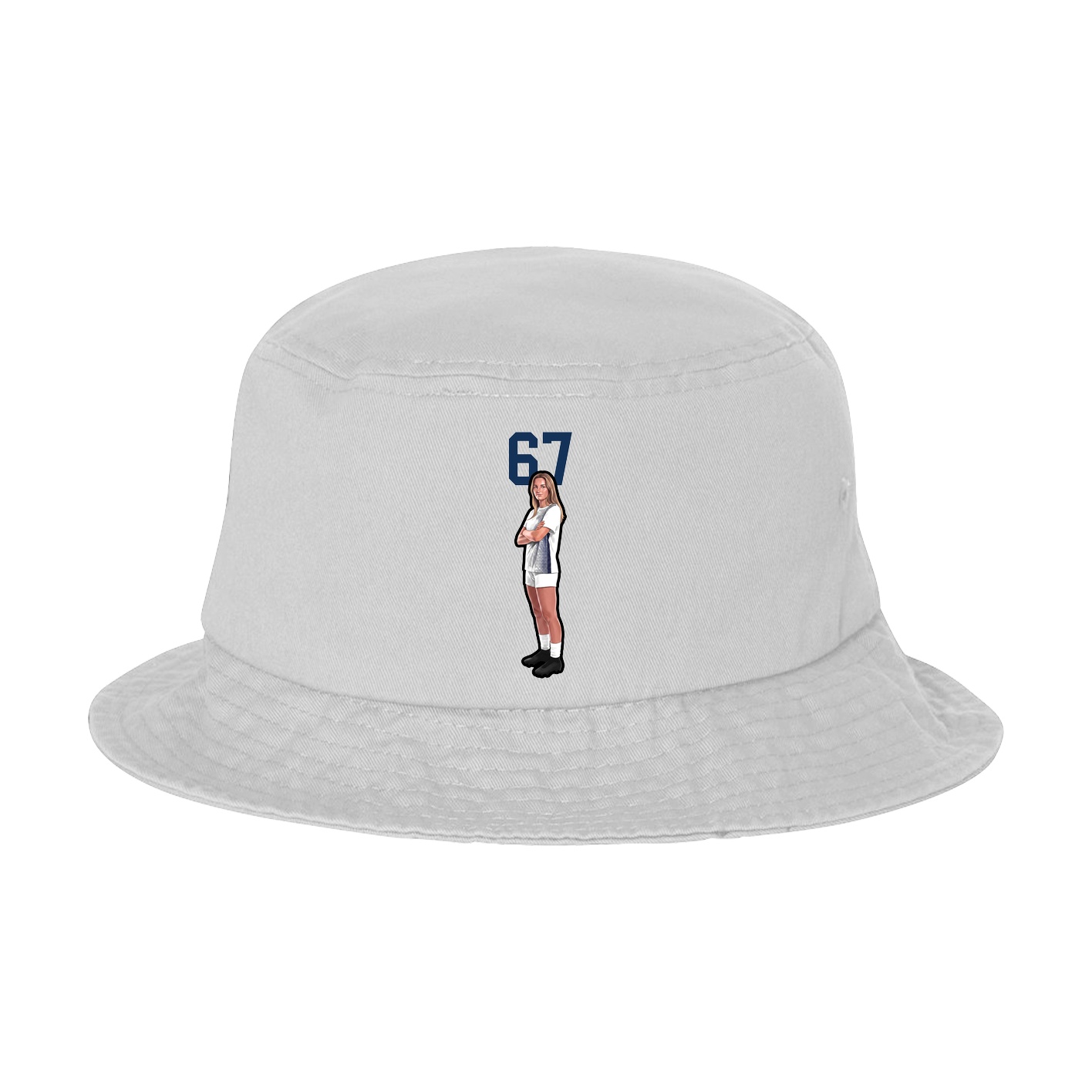 Bucket Cap — Number Top in White
