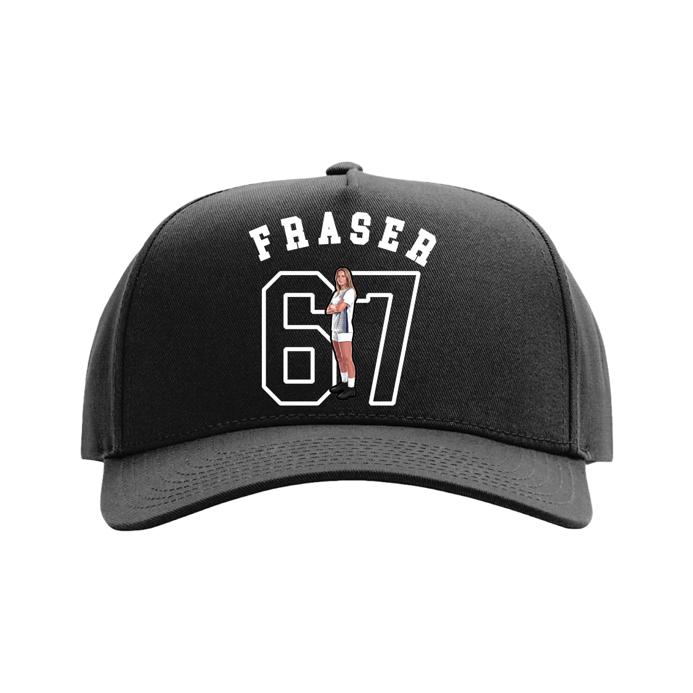 Full Fabric Five-Panel Champ Cap — Shirsey Arch in Black