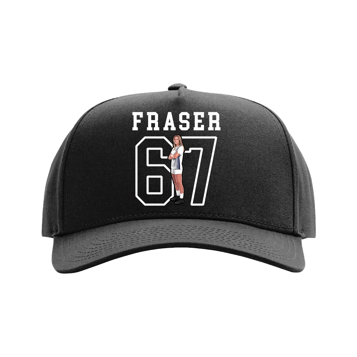 Full Fabric Five-Panel Champ Cap — Shirsey in Black