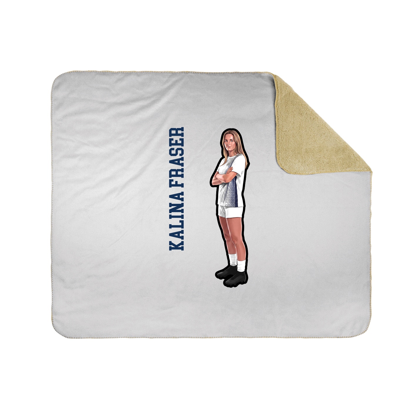 Throw Blanket — Name Vertical in White
