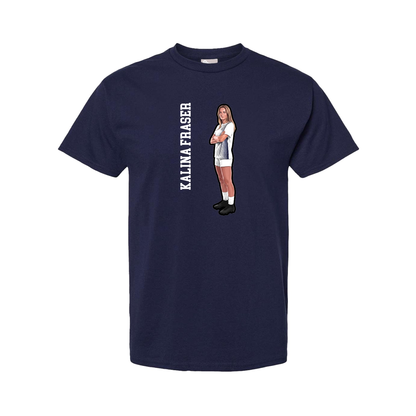 Youth Tee — Name Vertical in Navy
