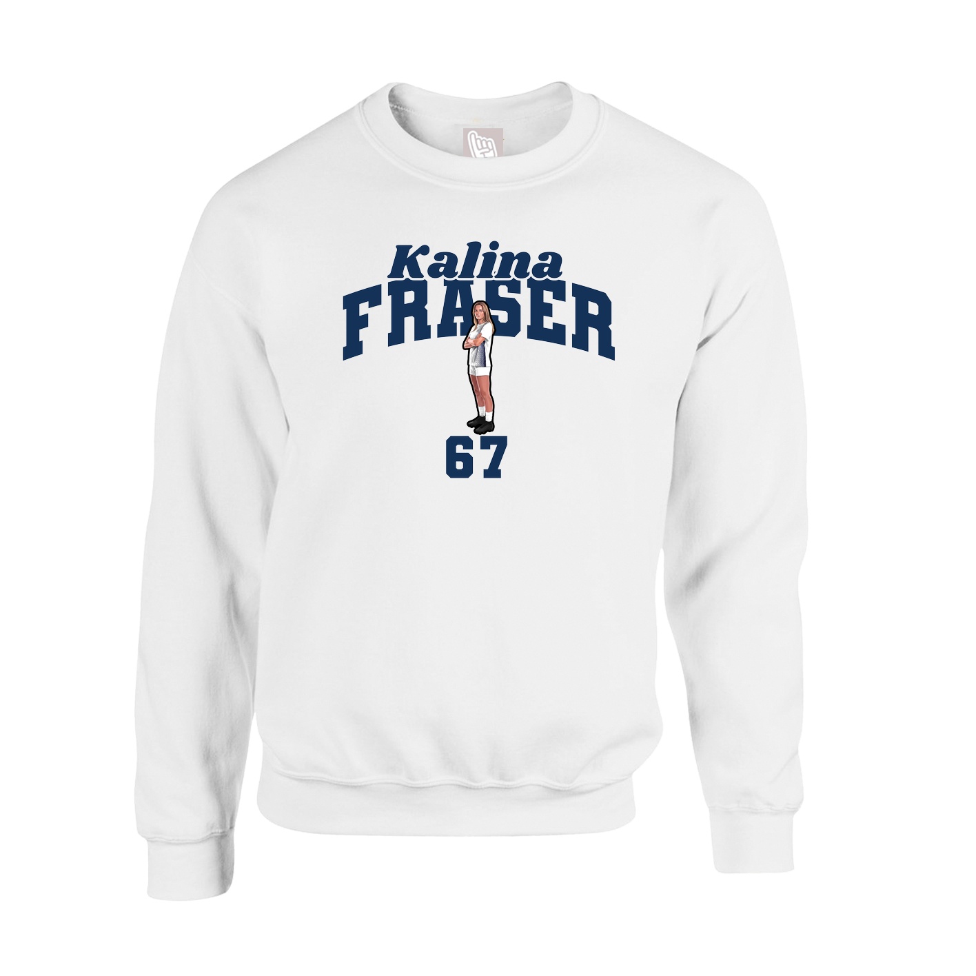 Fleece Crew — Signature Arch in White