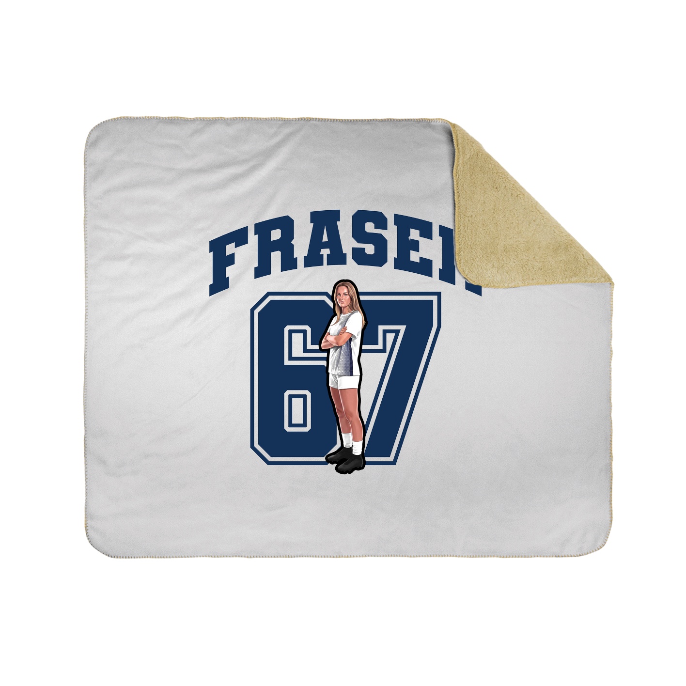 Throw Blanket — Number in White