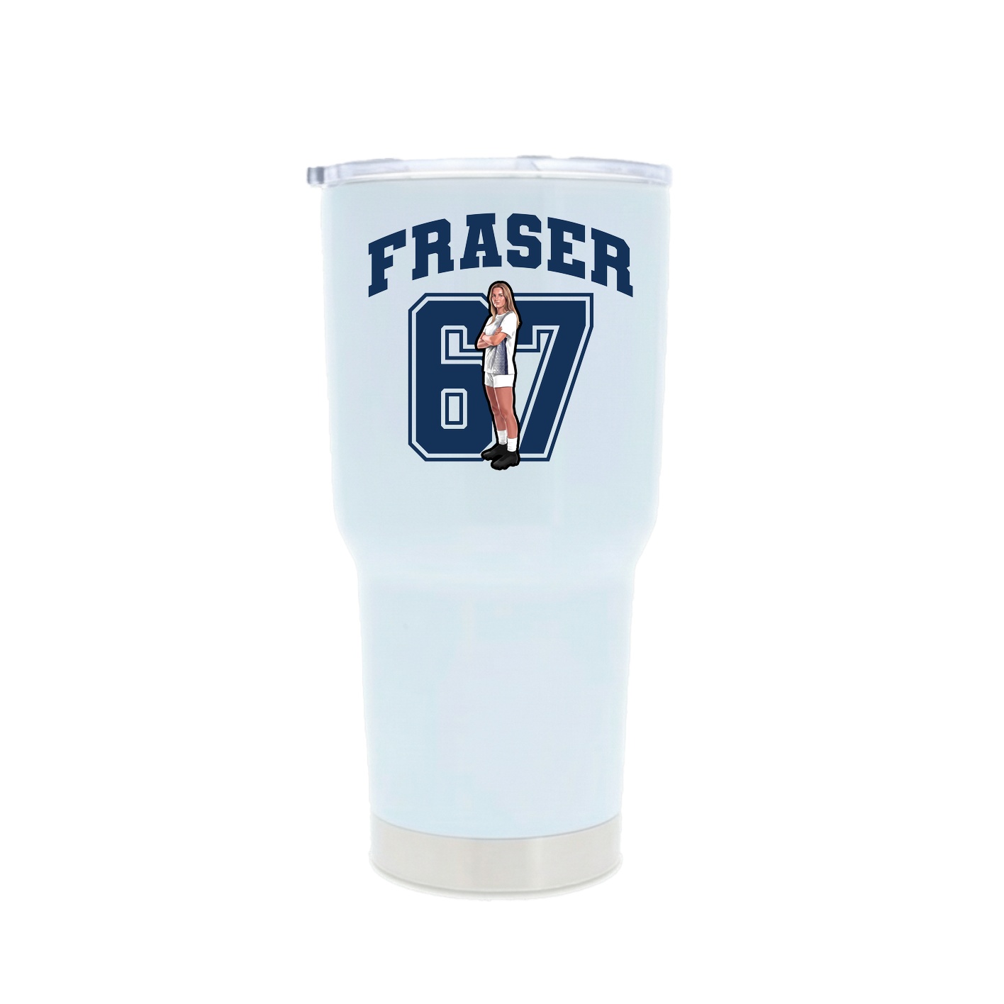 30oz Stainless Steel Tumbler — Number in White