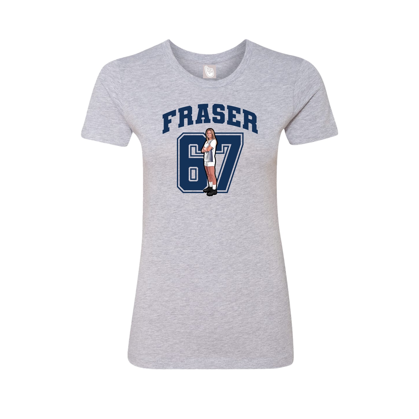 Fitted Women's Tee — Number in Grey