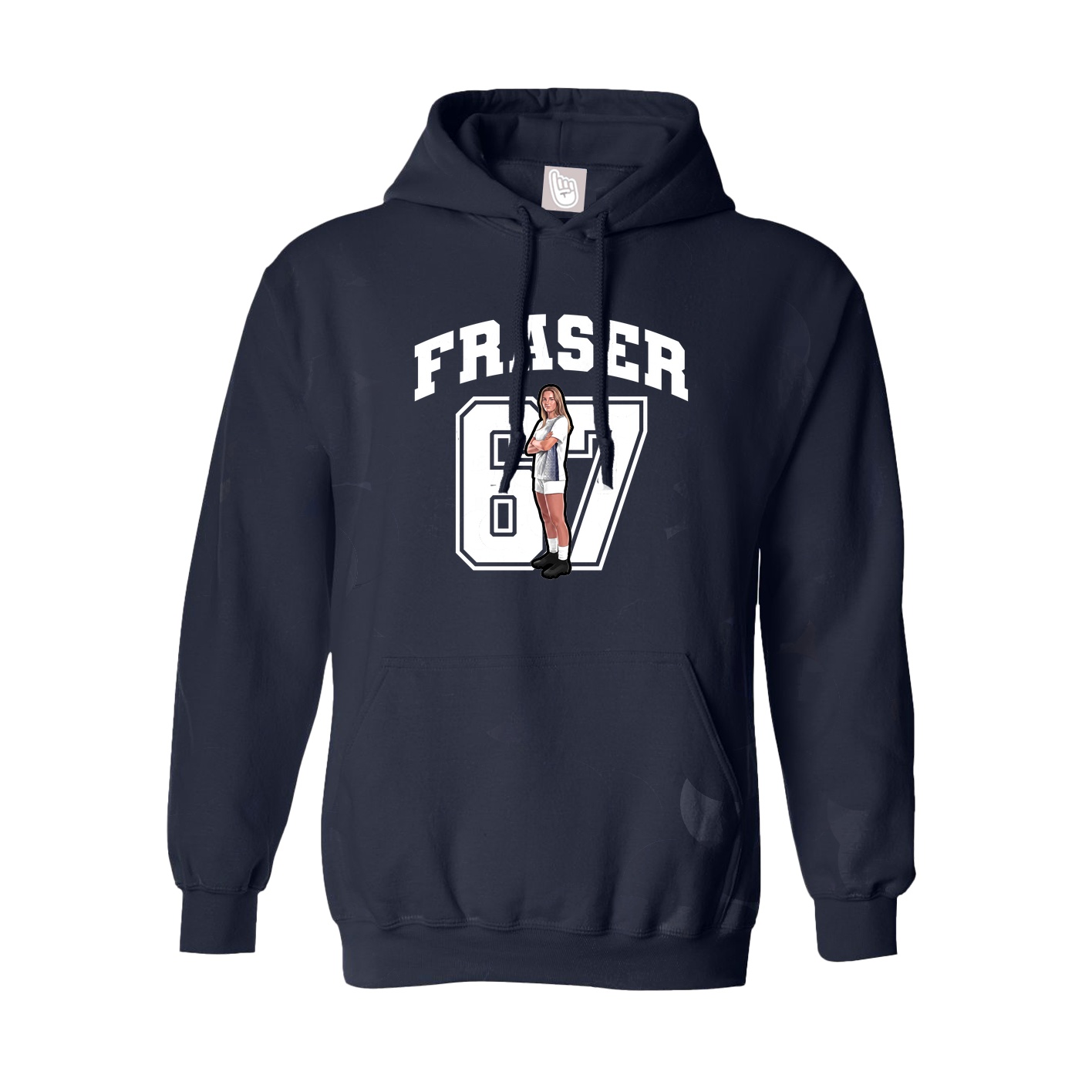 Hoodie — Number in Navy