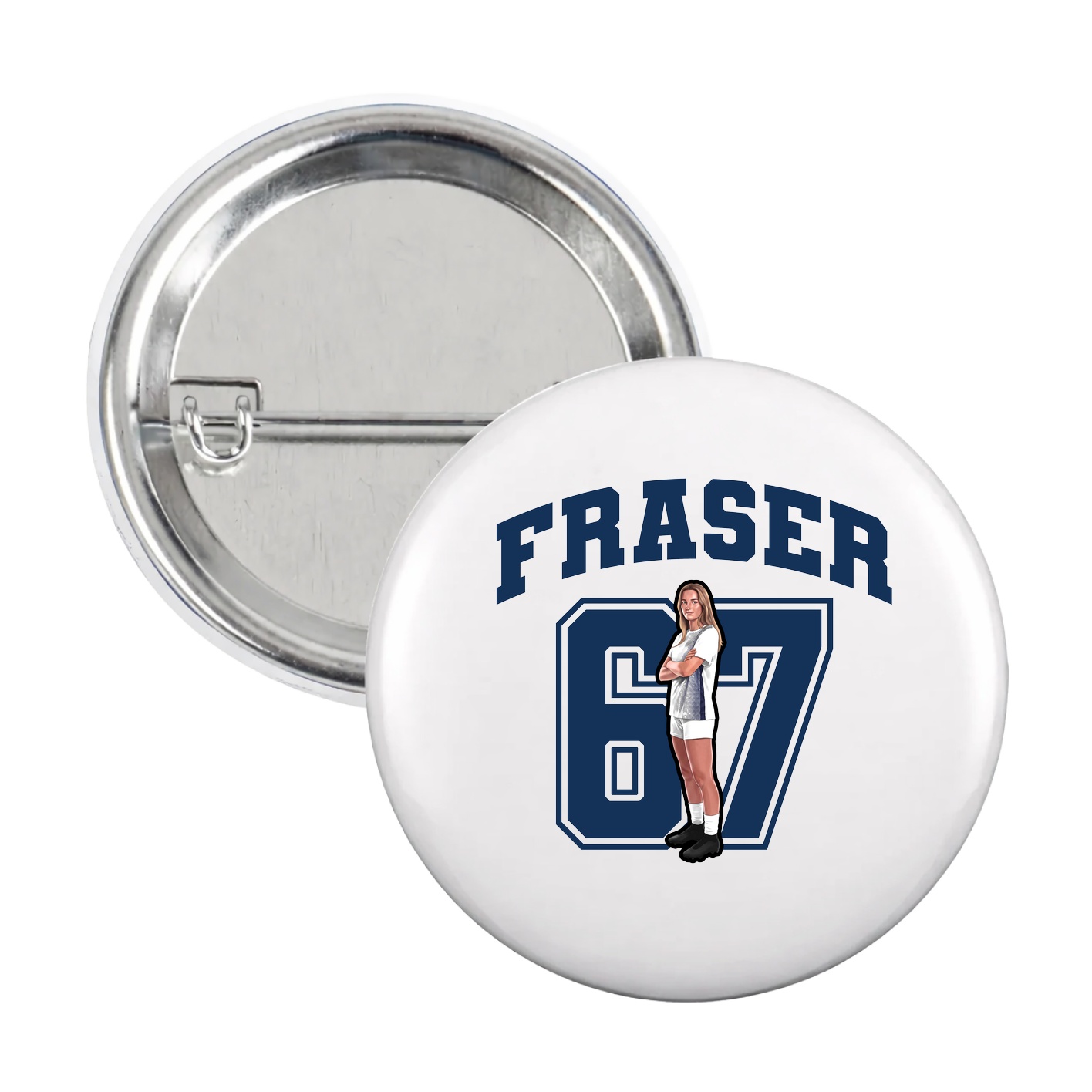 Game Day Button — Number in White