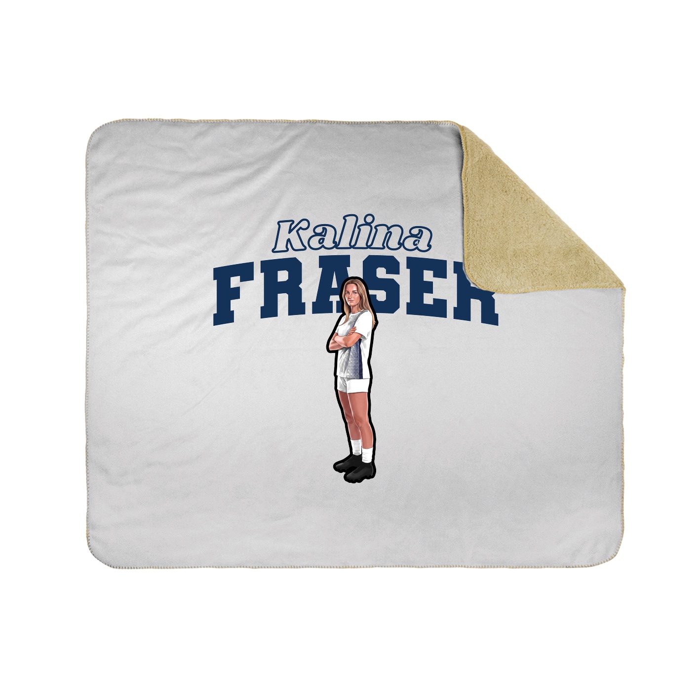 Throw Blanket — Name Arch in White