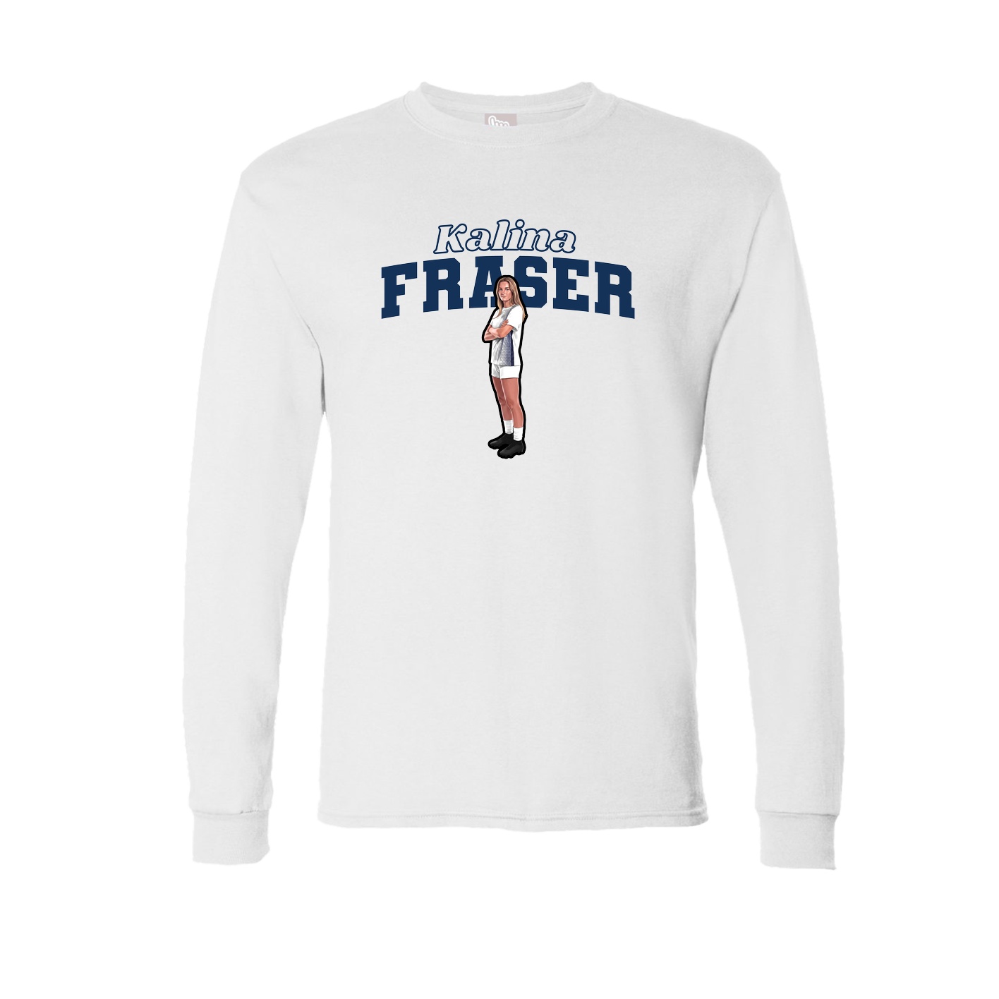 Long Sleeve Tee — Name Arch in White