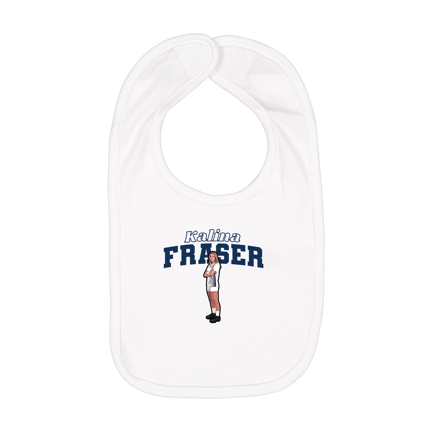Infant Bib — Name Arch in White