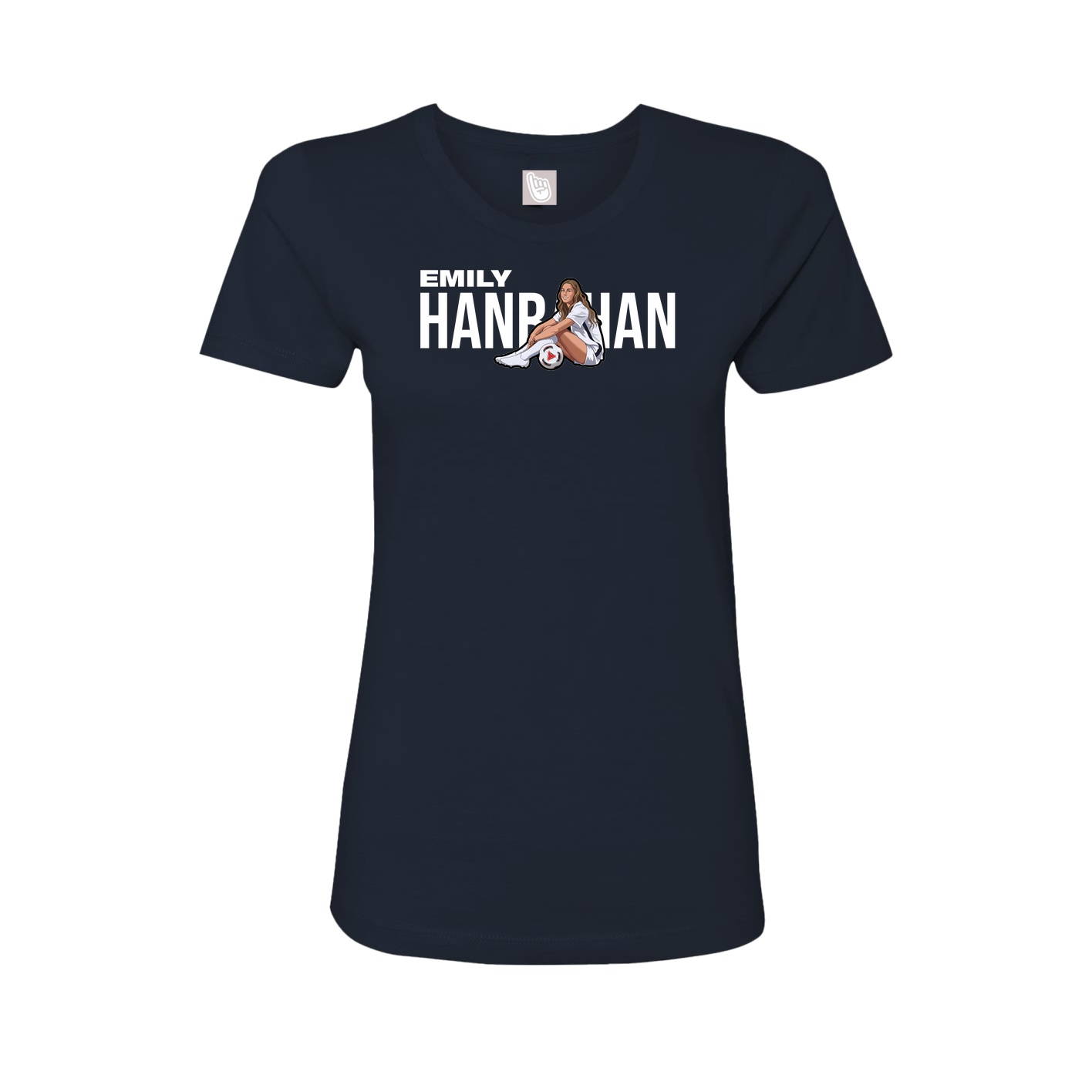 Fitted Women's Tee — Player Name in Navy