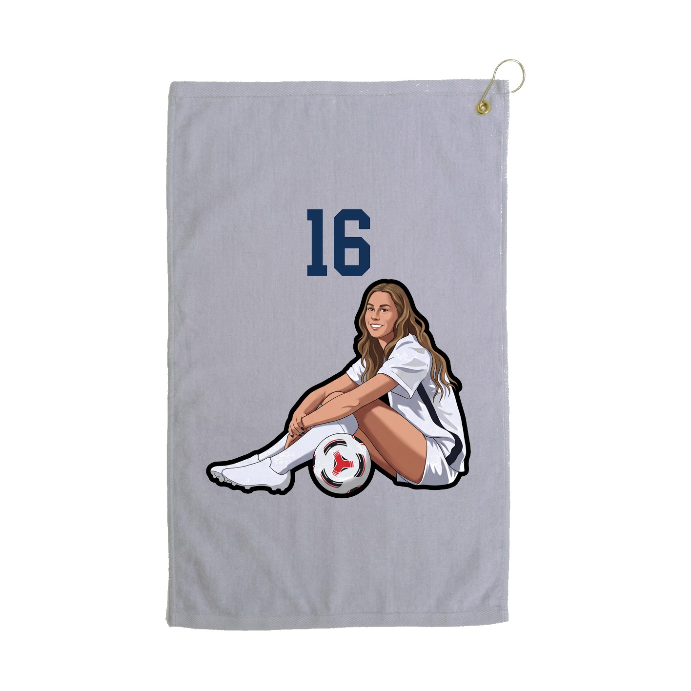 Golf Towel — Number Top in Grey