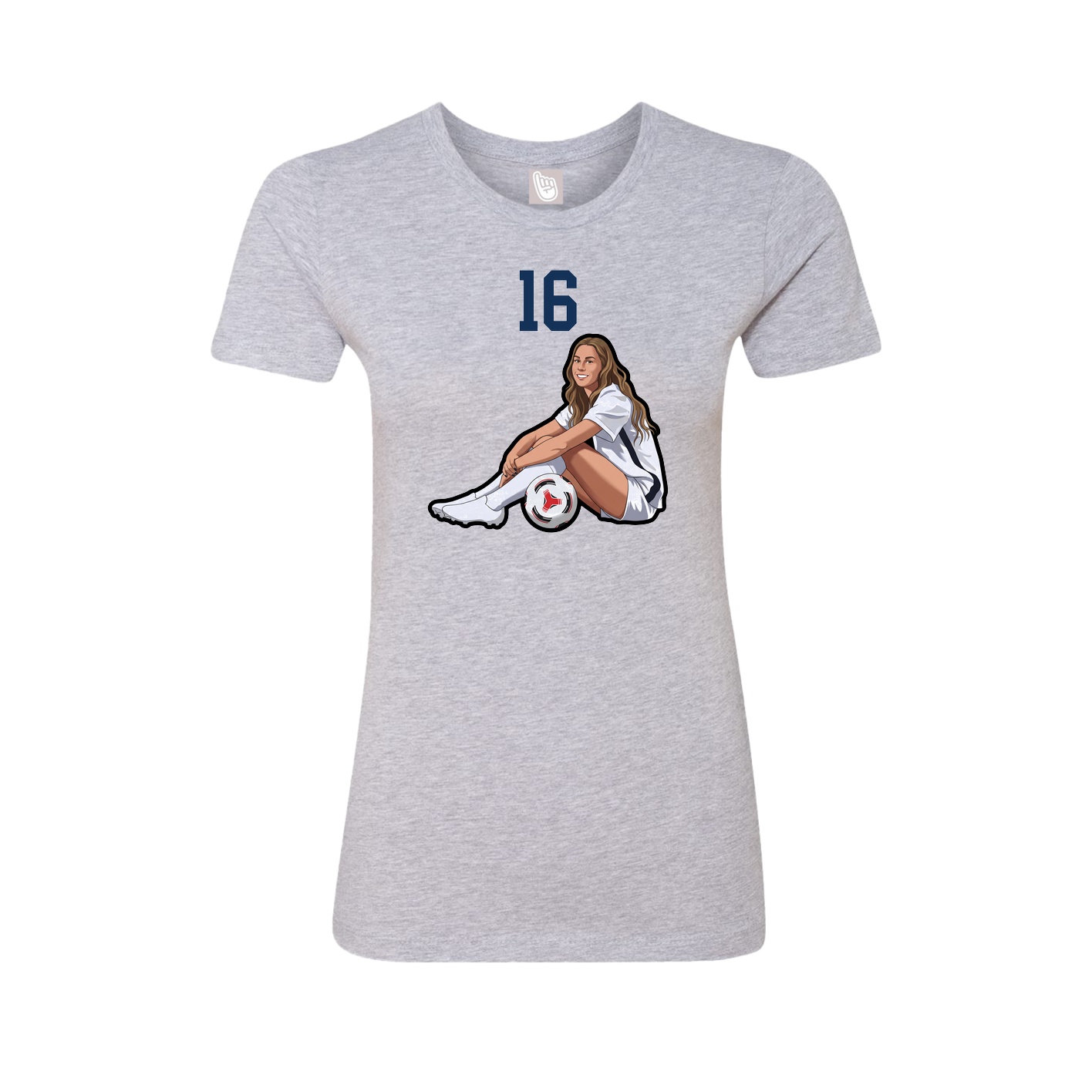 Fitted Women's Tee — Number Top in Grey