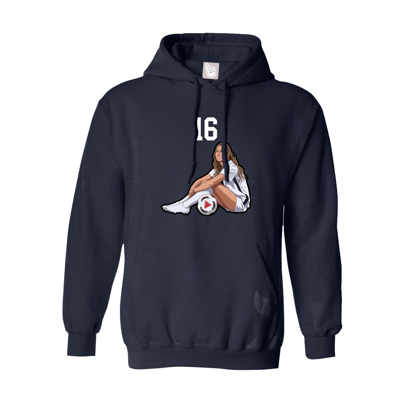 Youth Hoodie — Number Top in Navy