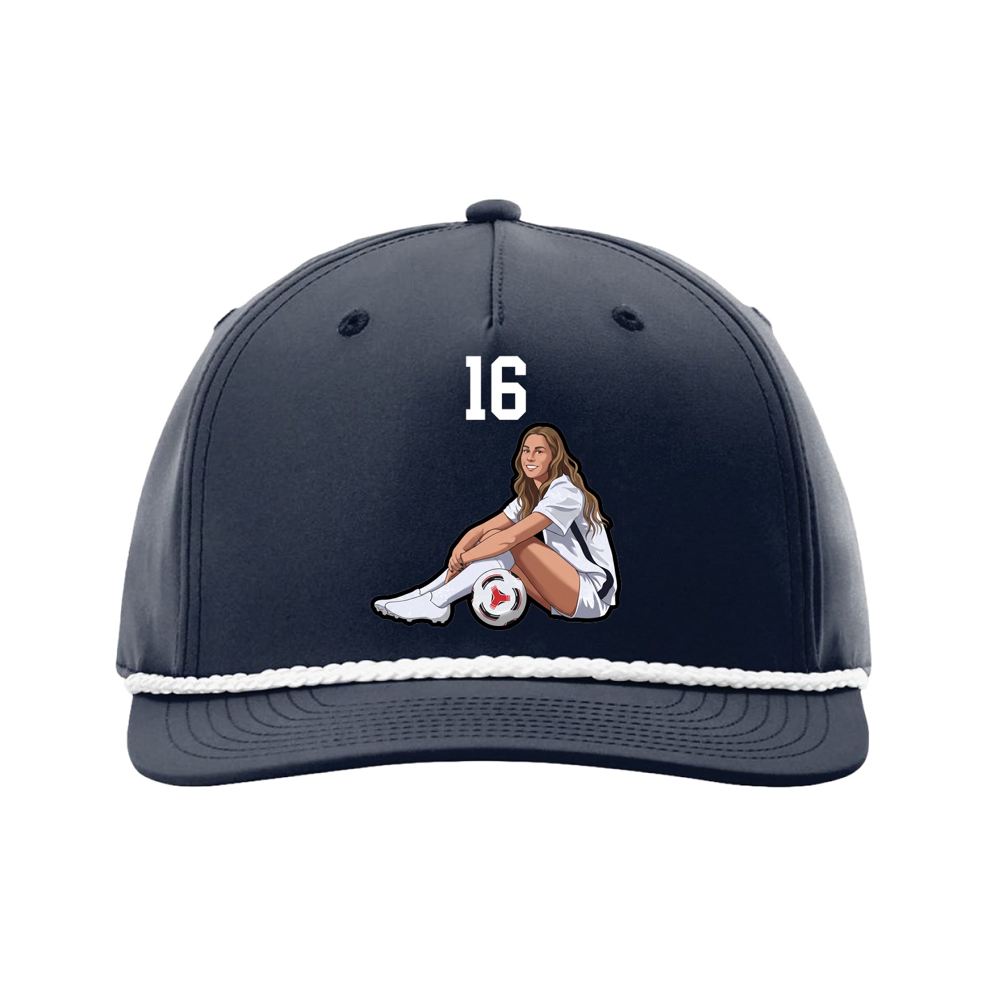 Five-Panel Classic Rope Cap — Number Top in Navy