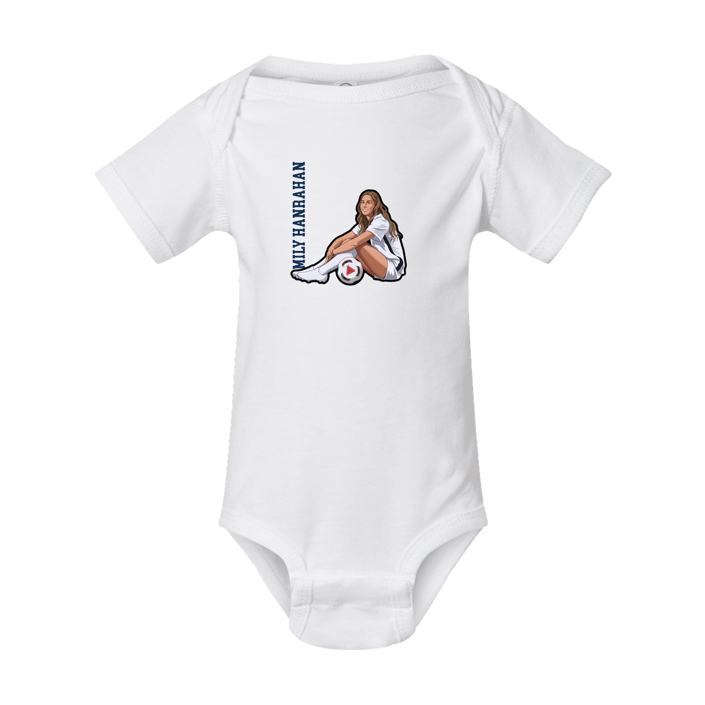 Baby Onesie — Name Vertical in White