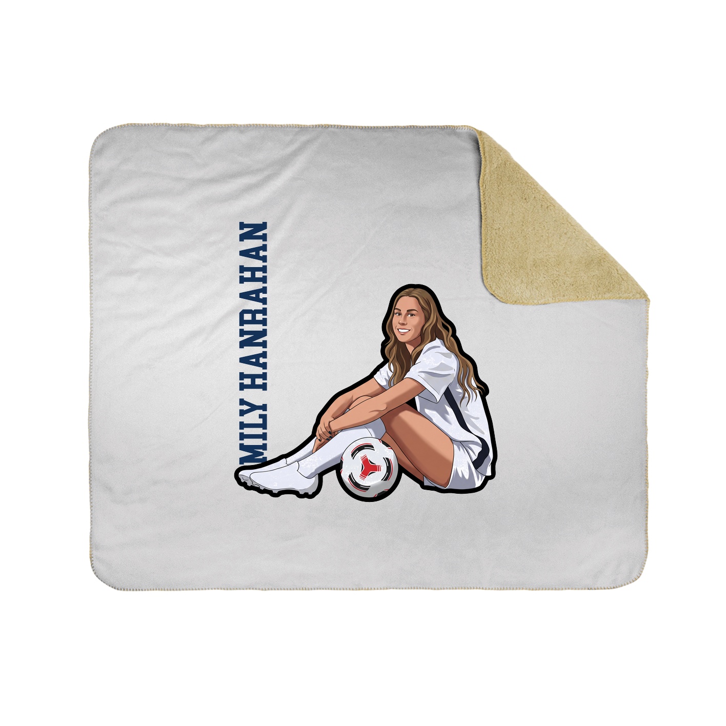 Throw Blanket — Name Vertical in White