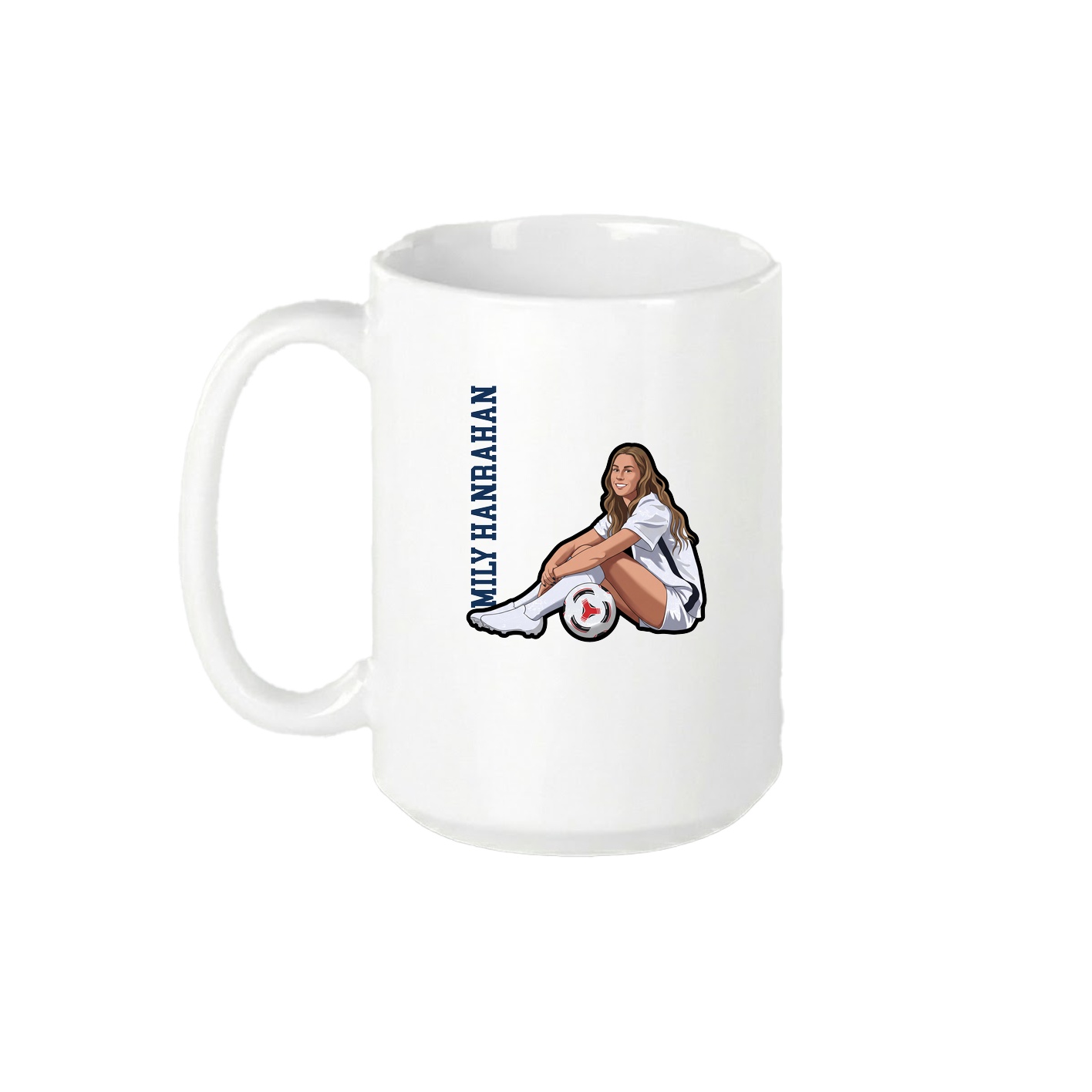15oz Coffee Mug — Name Vertical in White