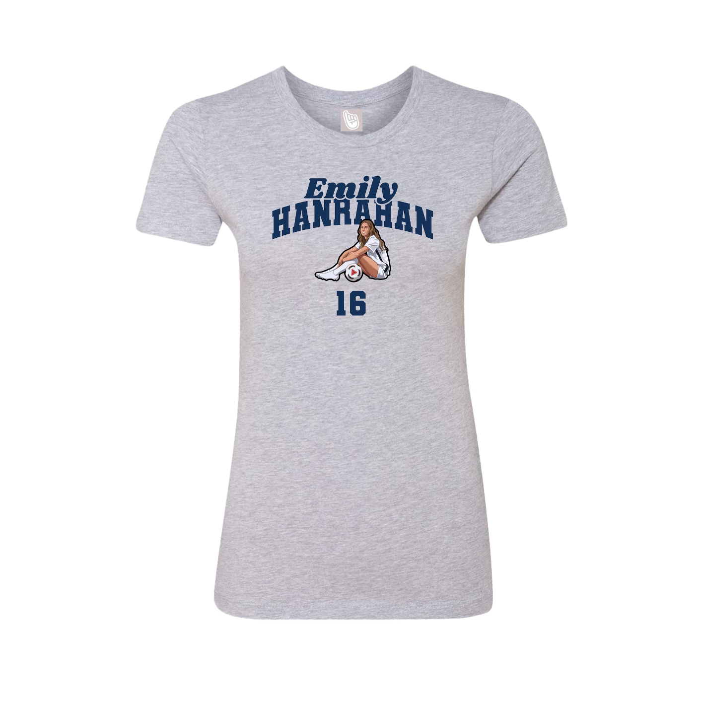 Fitted Women's Tee — Signature Arch in Grey