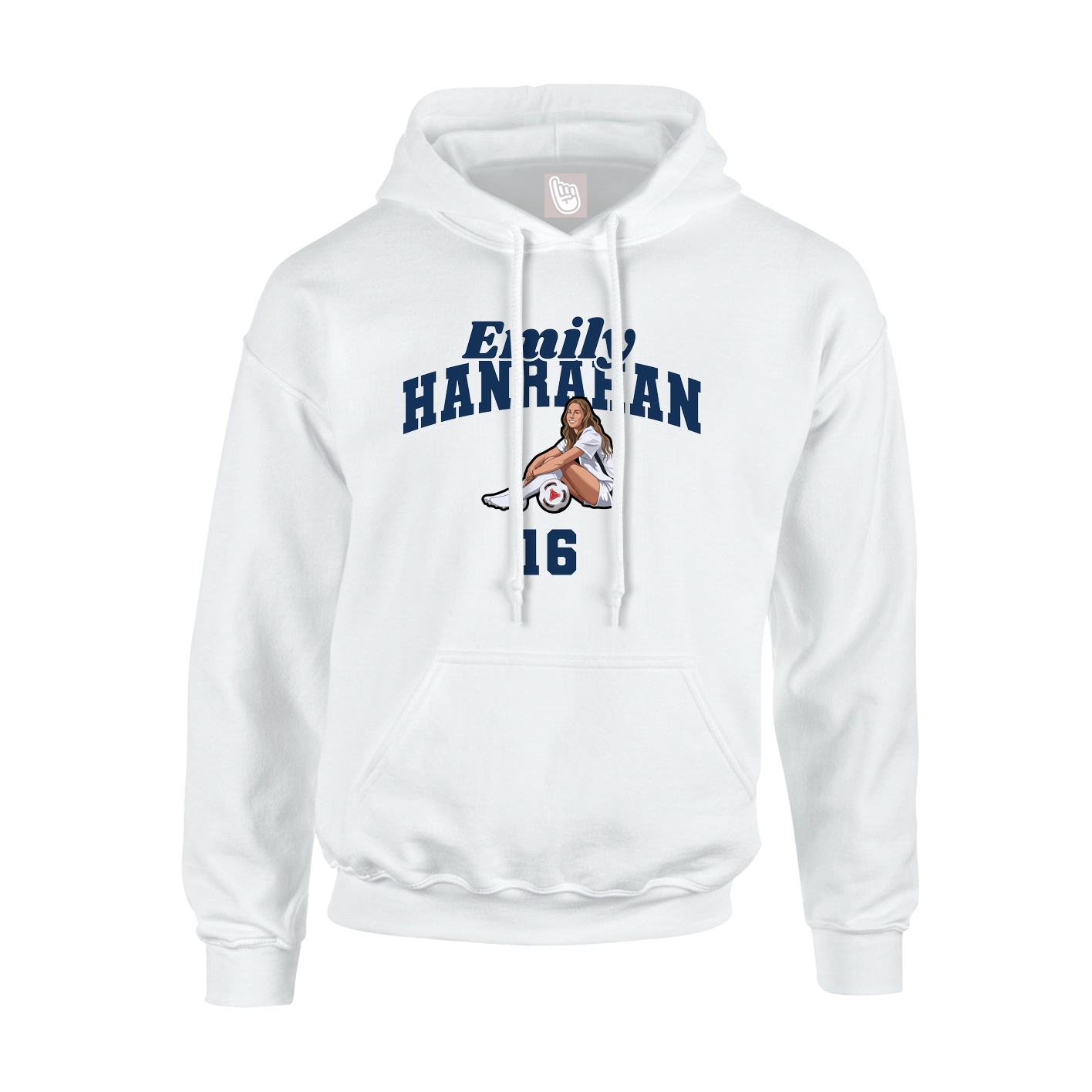 Youth Hoodie — Signature Arch in White