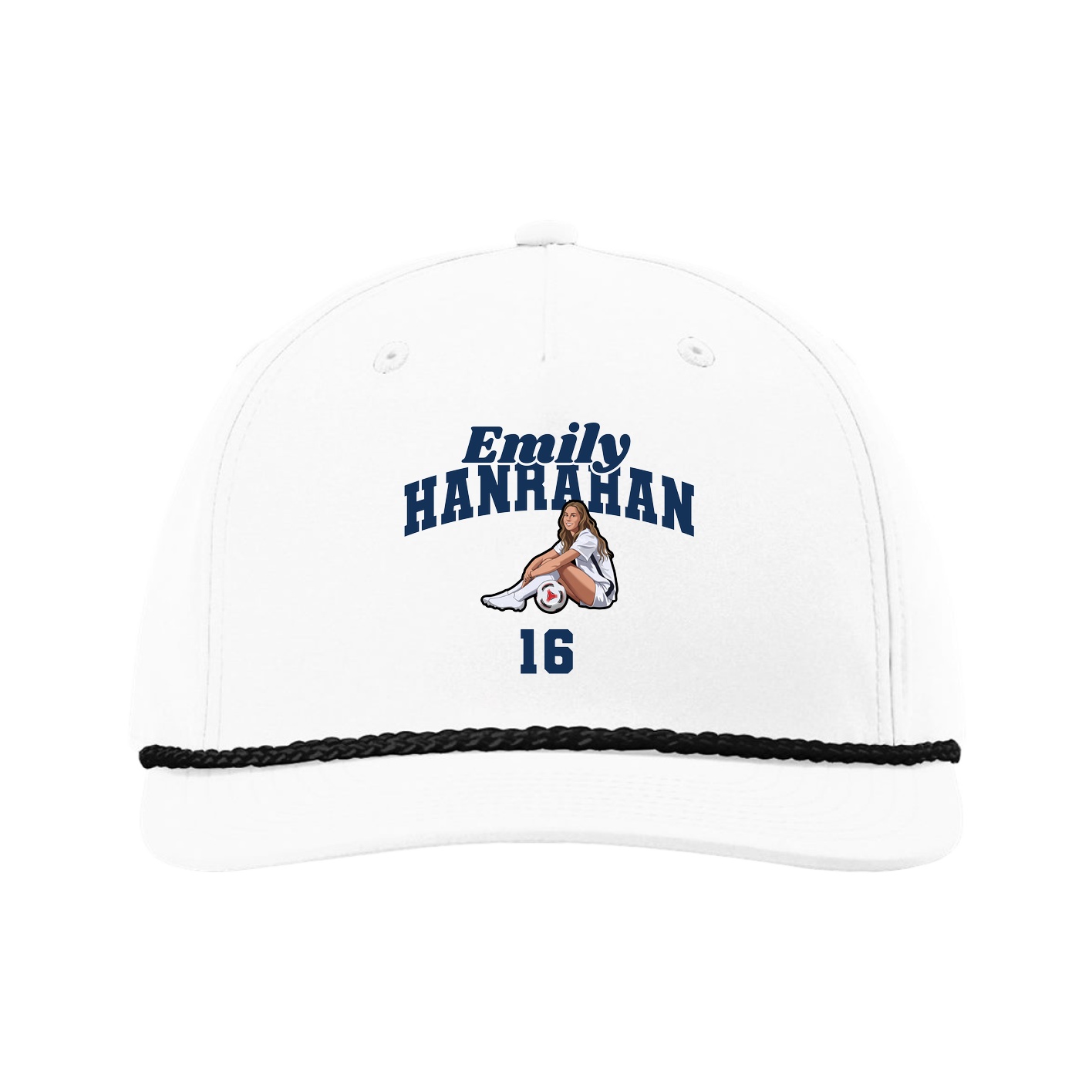 Five-Panel Classic Rope Cap — Signature Arch in White
