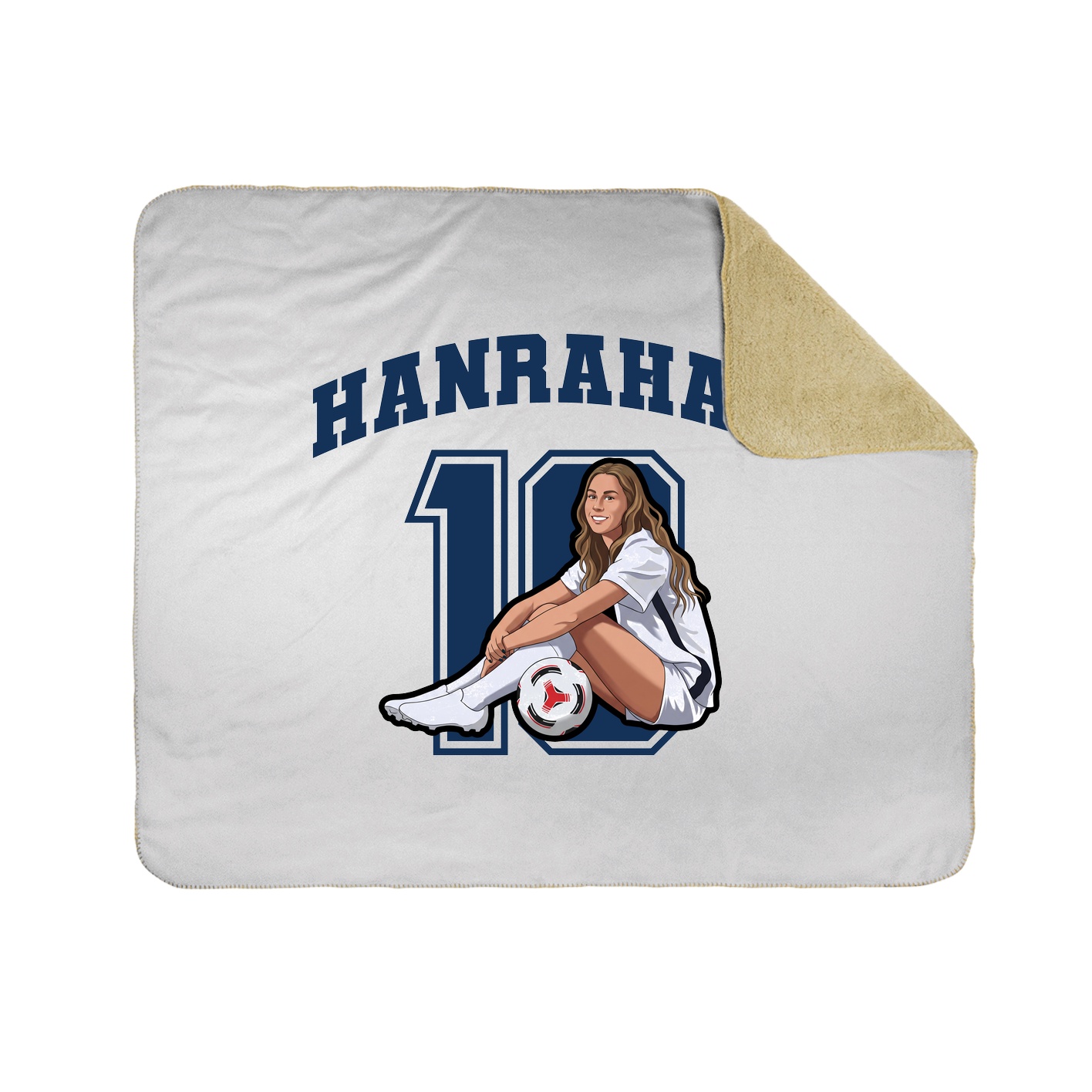 Throw Blanket — Number in White