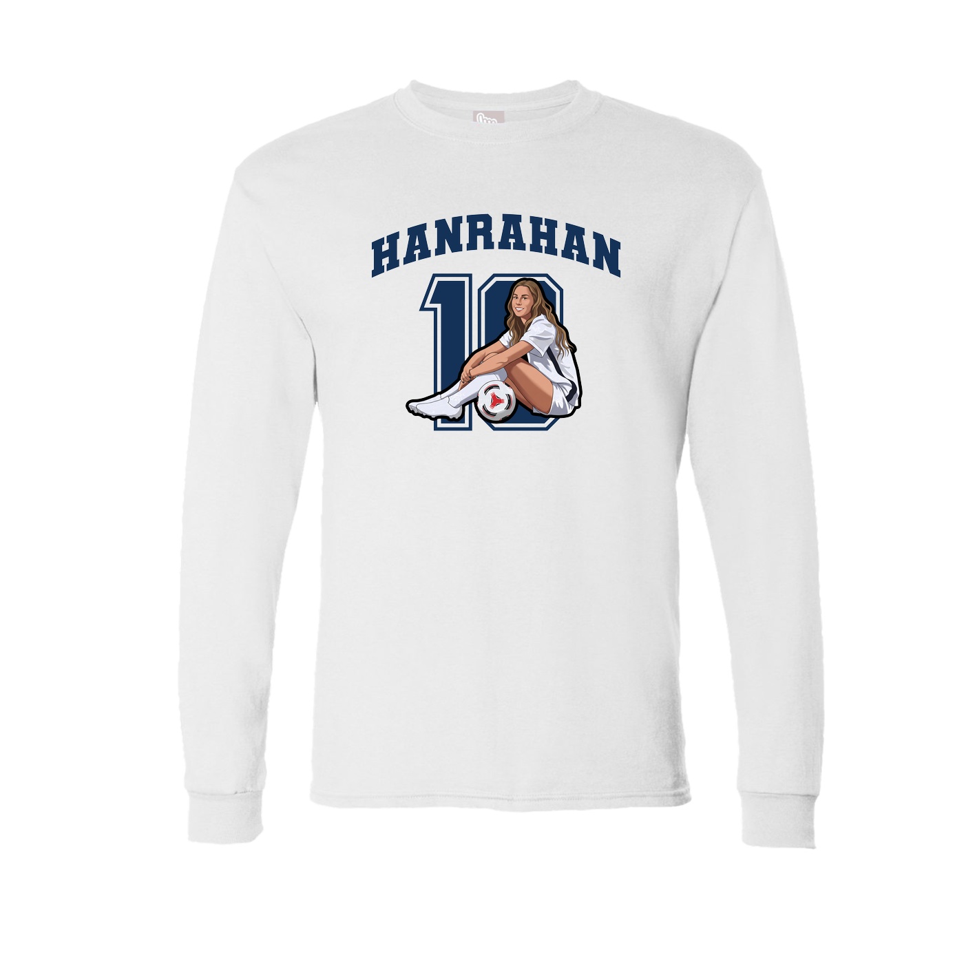 Long Sleeve Tee — Number in White