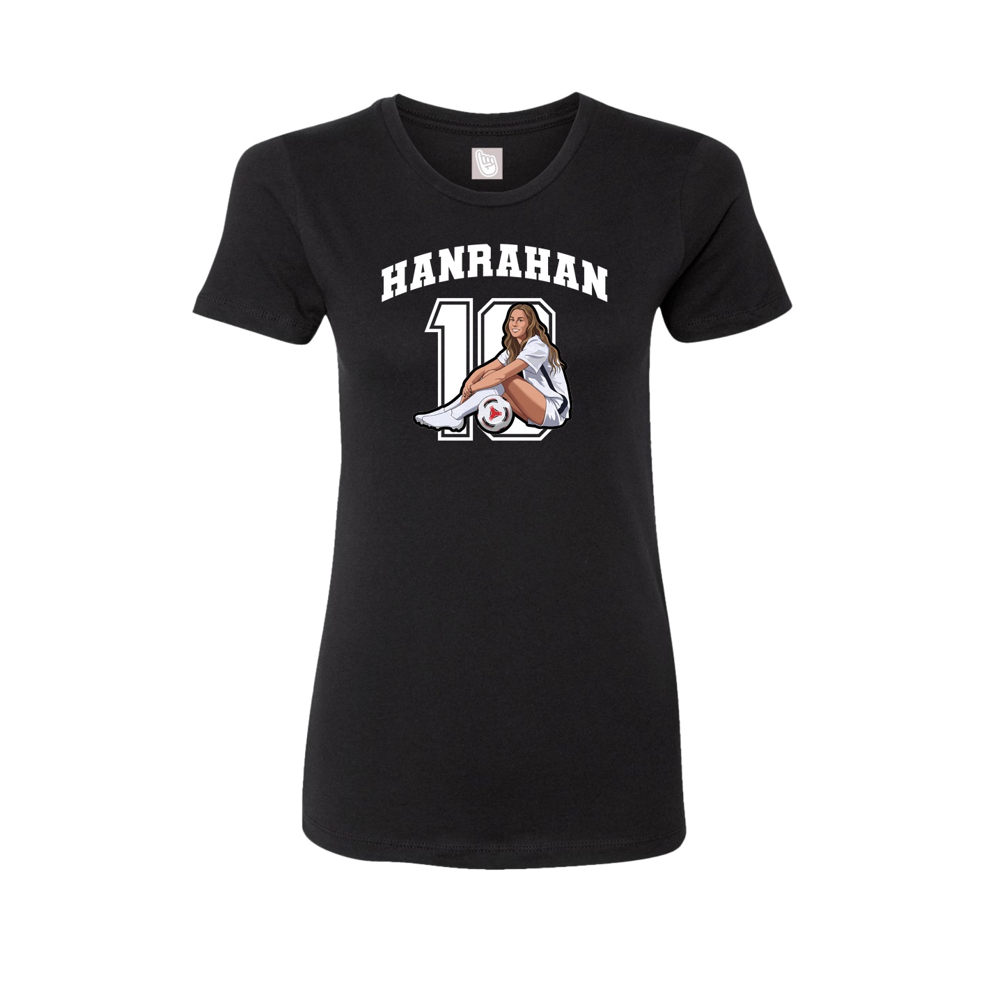 Fitted Women's Tee — Number in Black