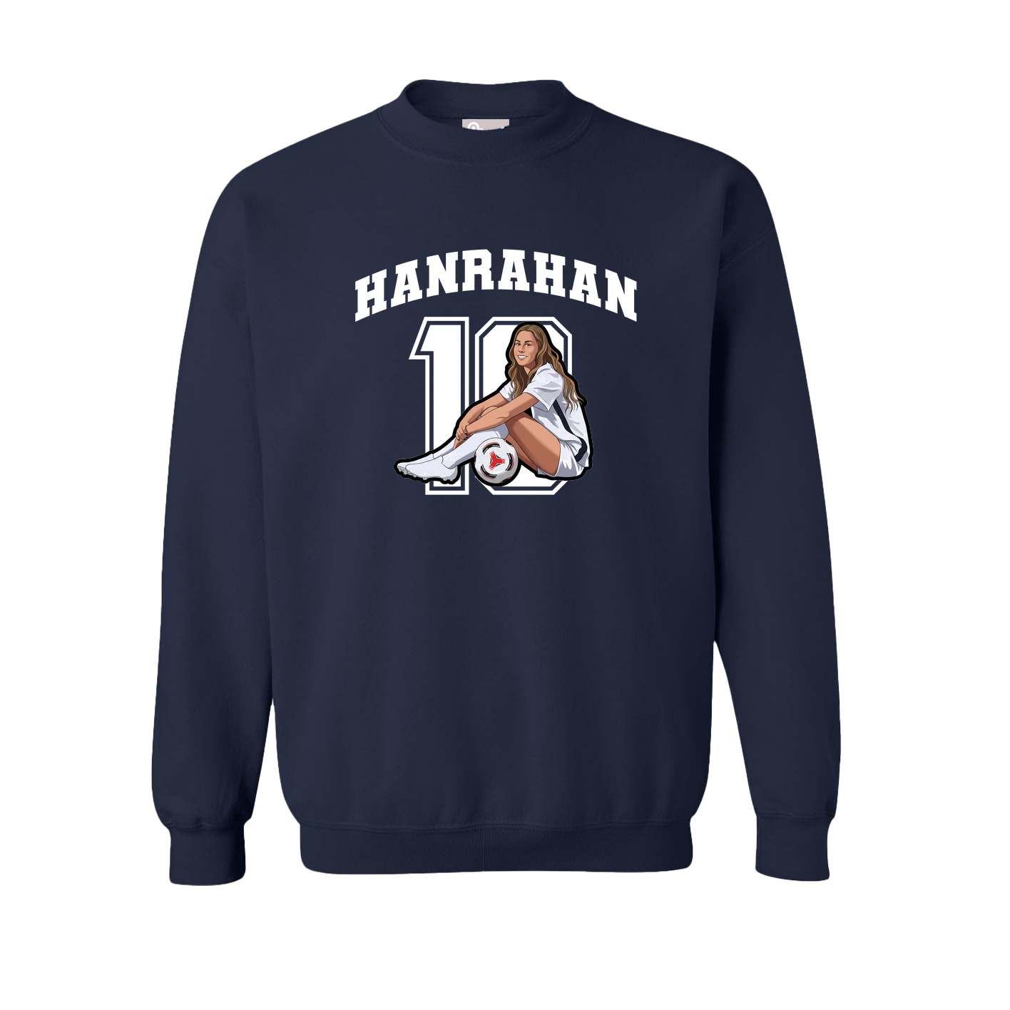Fleece Crew — Number in Navy