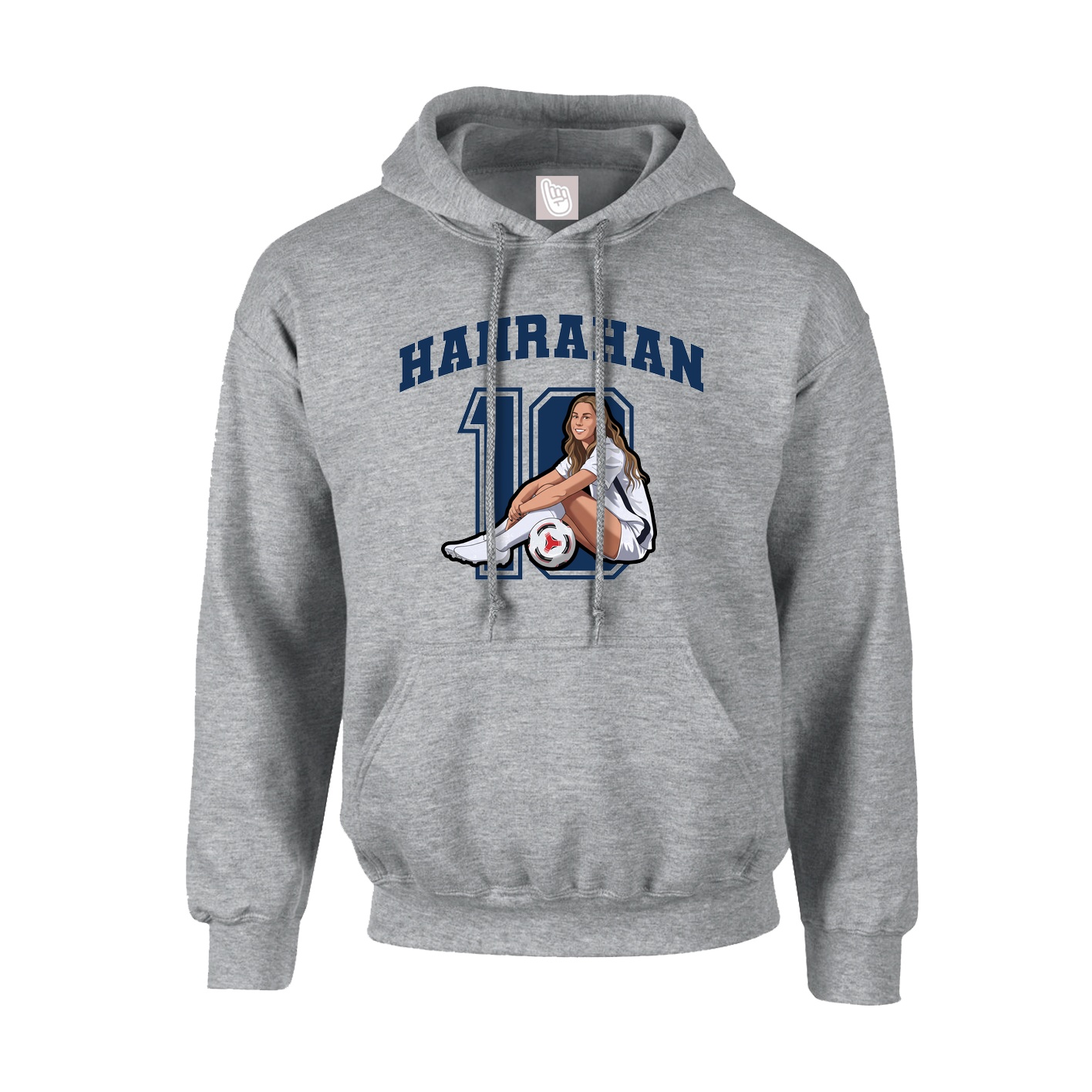 Youth Hoodie — Number in Grey