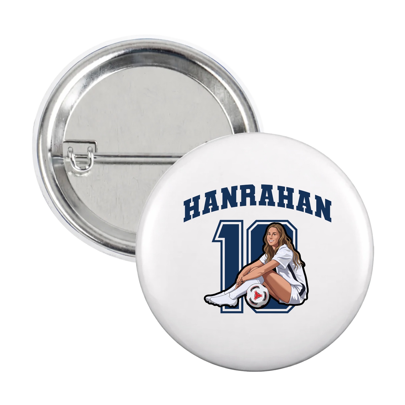 Game Day Button — Number in White