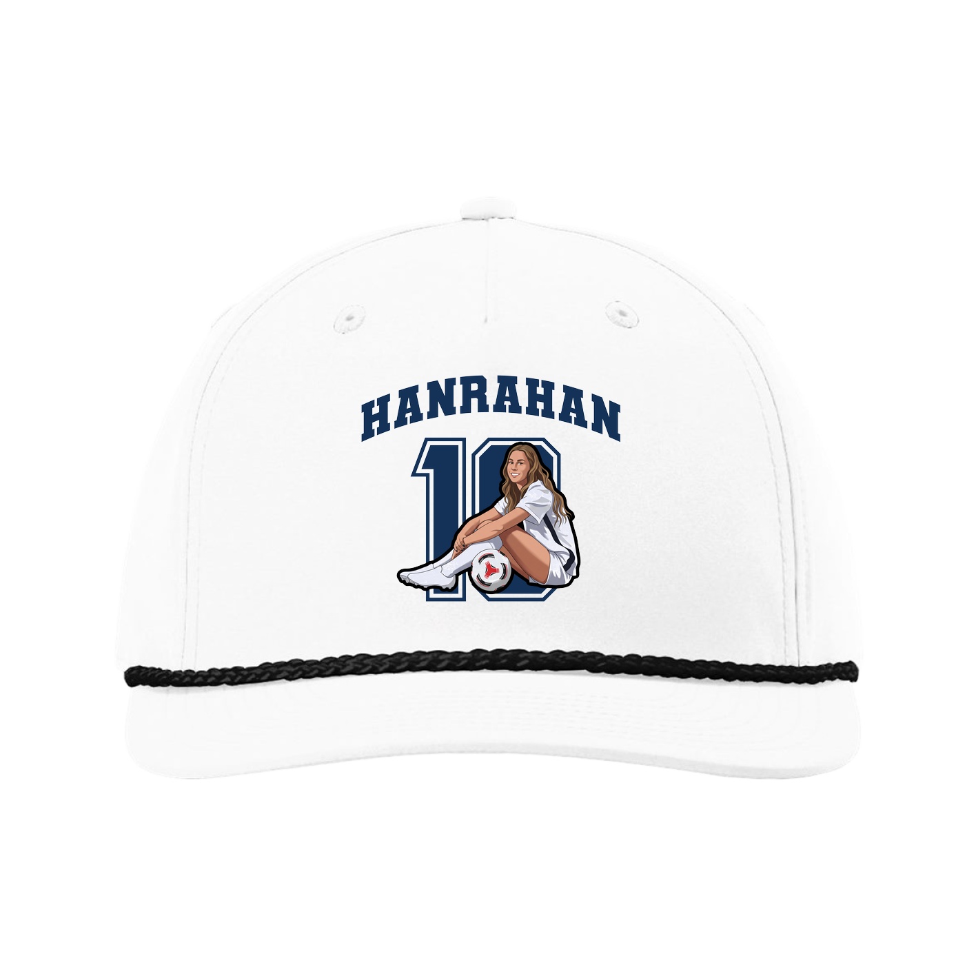 Five-Panel Classic Rope Cap — Number in White