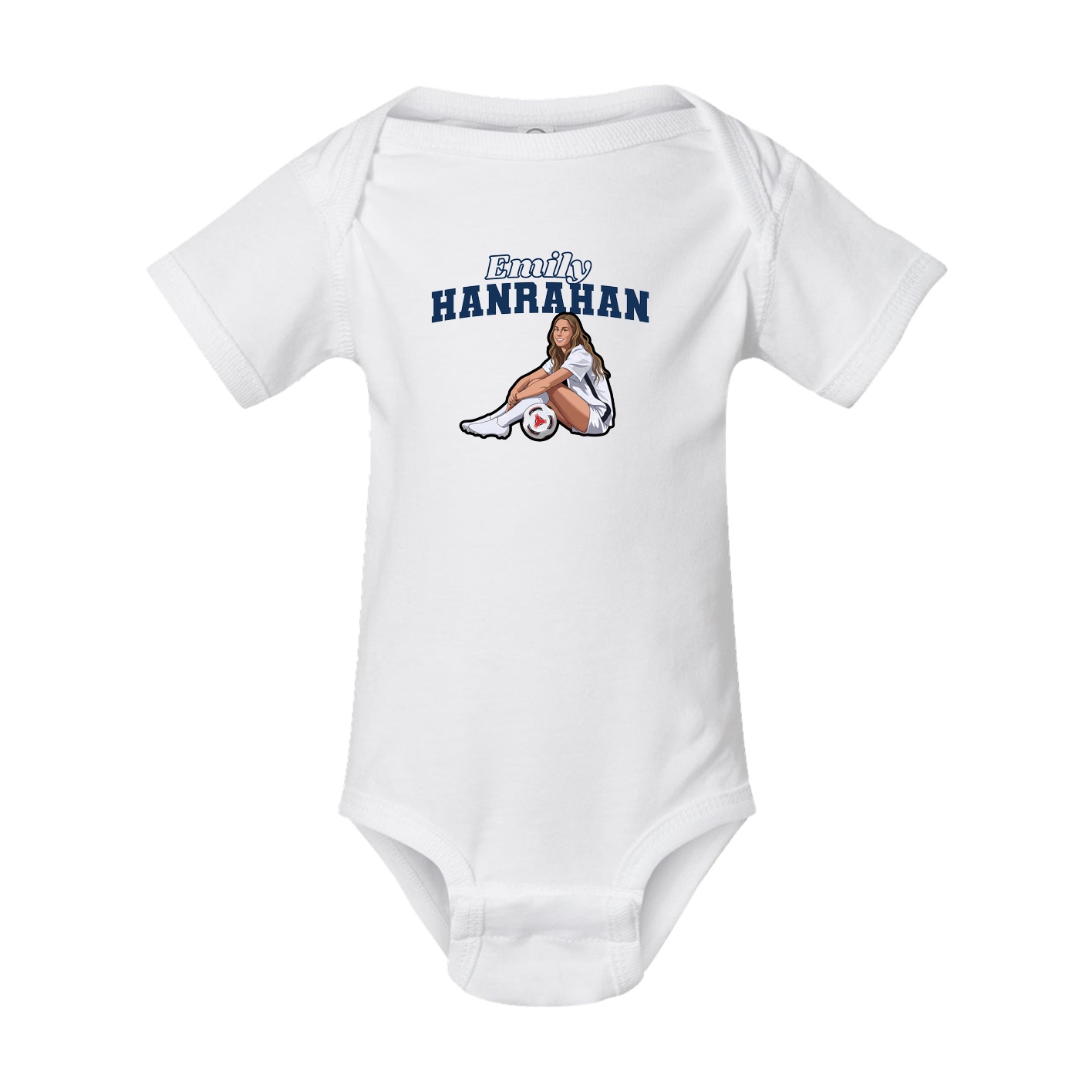 Baby Onesie — Name Arch in White