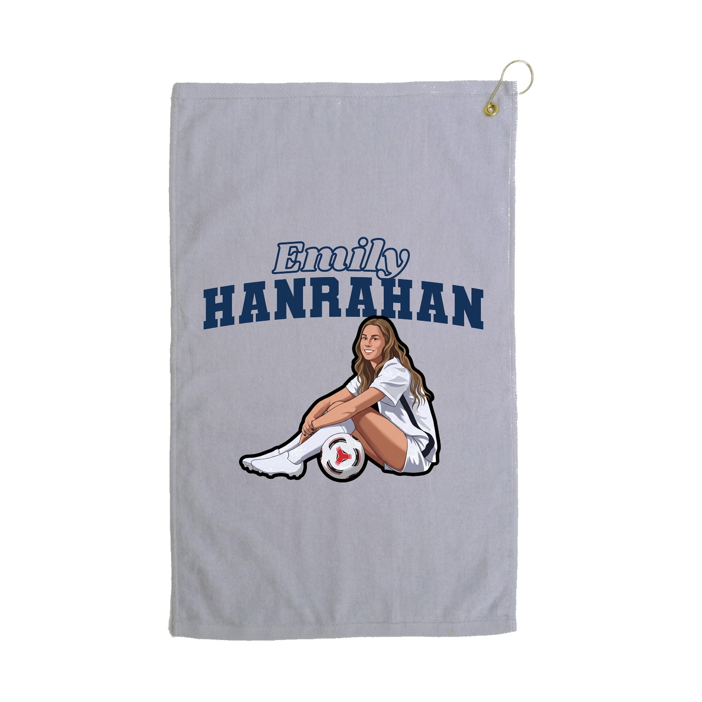 Golf Towel — Name Arch in Grey