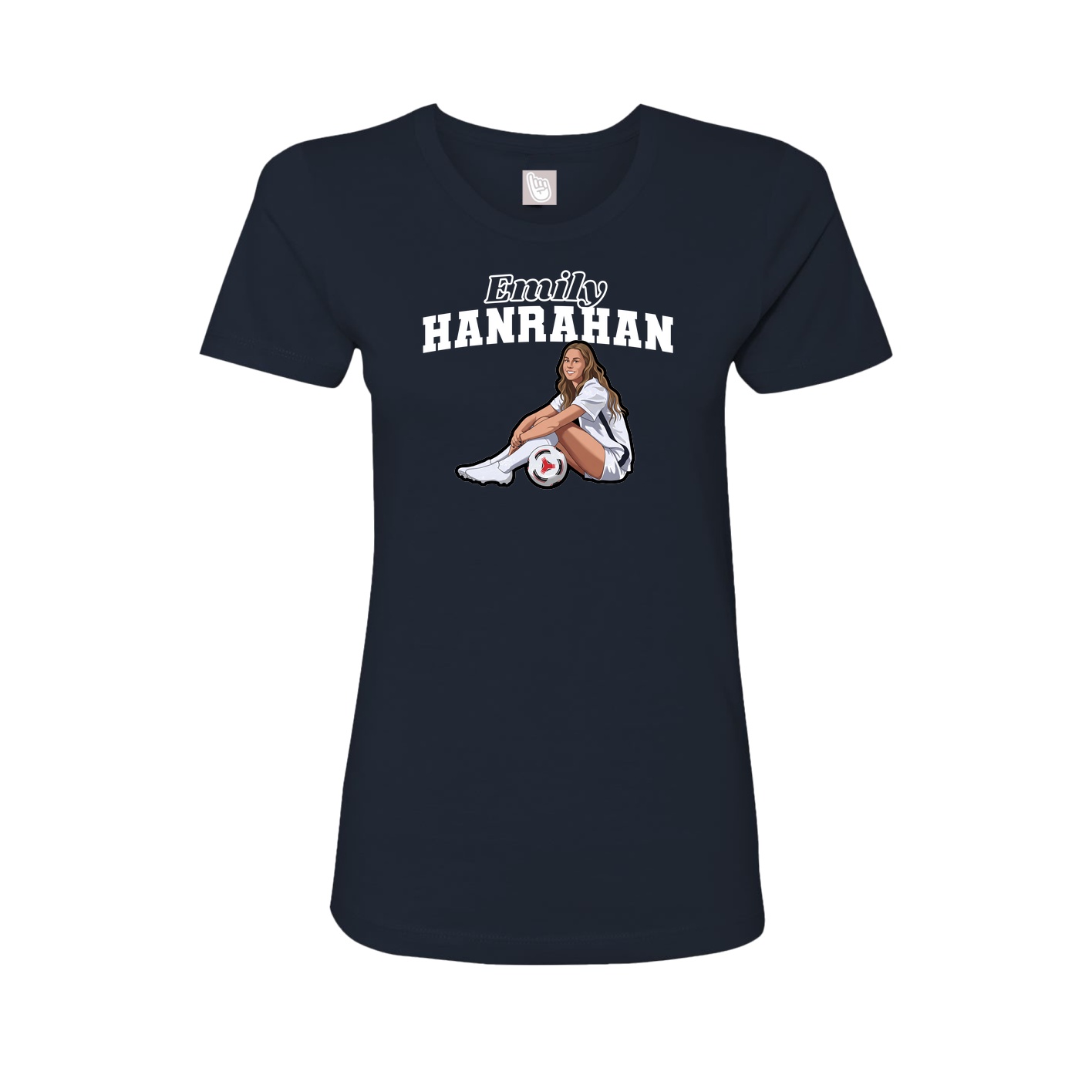 Fitted Women's Tee — Name Arch in Navy