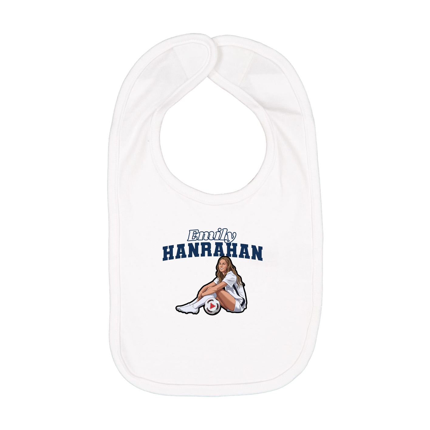 Infant Bib — Name Arch in White