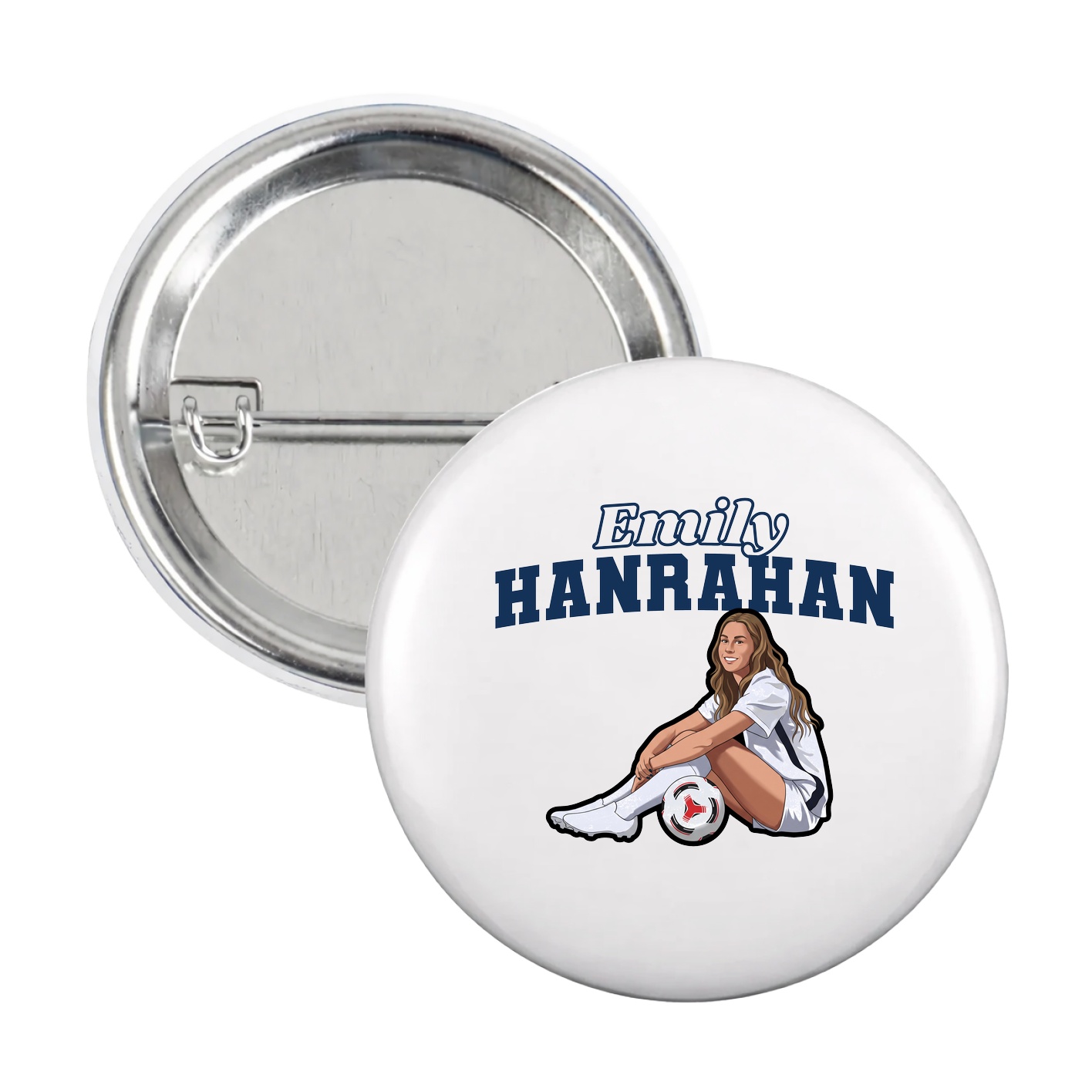 Game Day Button — Name Arch in White