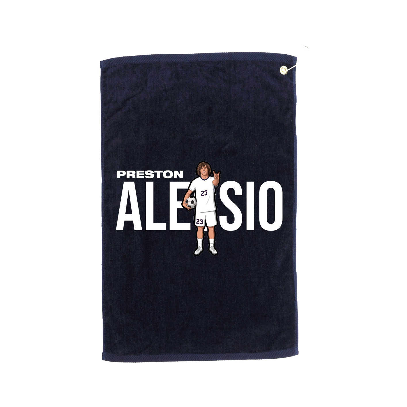 Golf Towel — Player Name in Navy