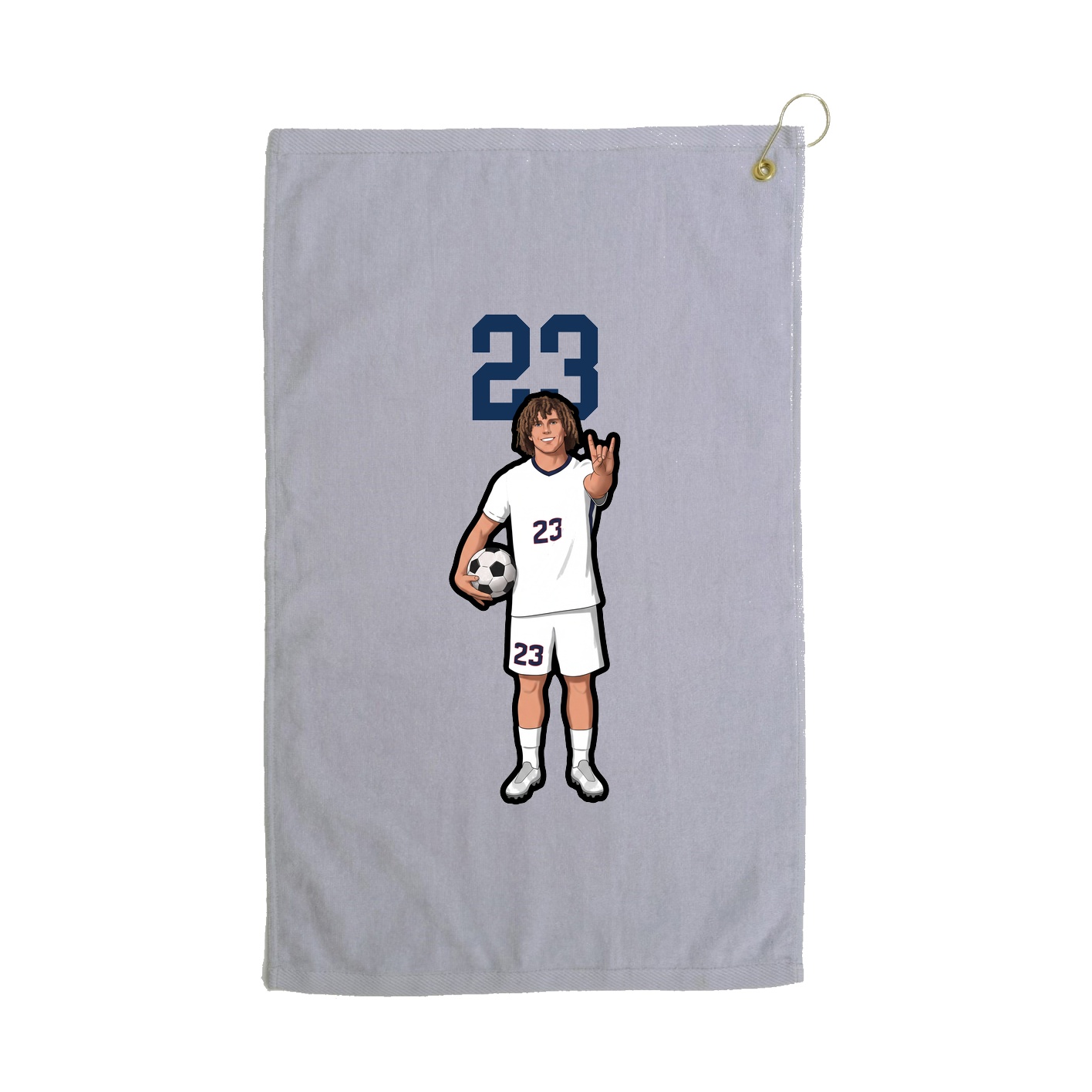 Golf Towel — Number Top in Grey