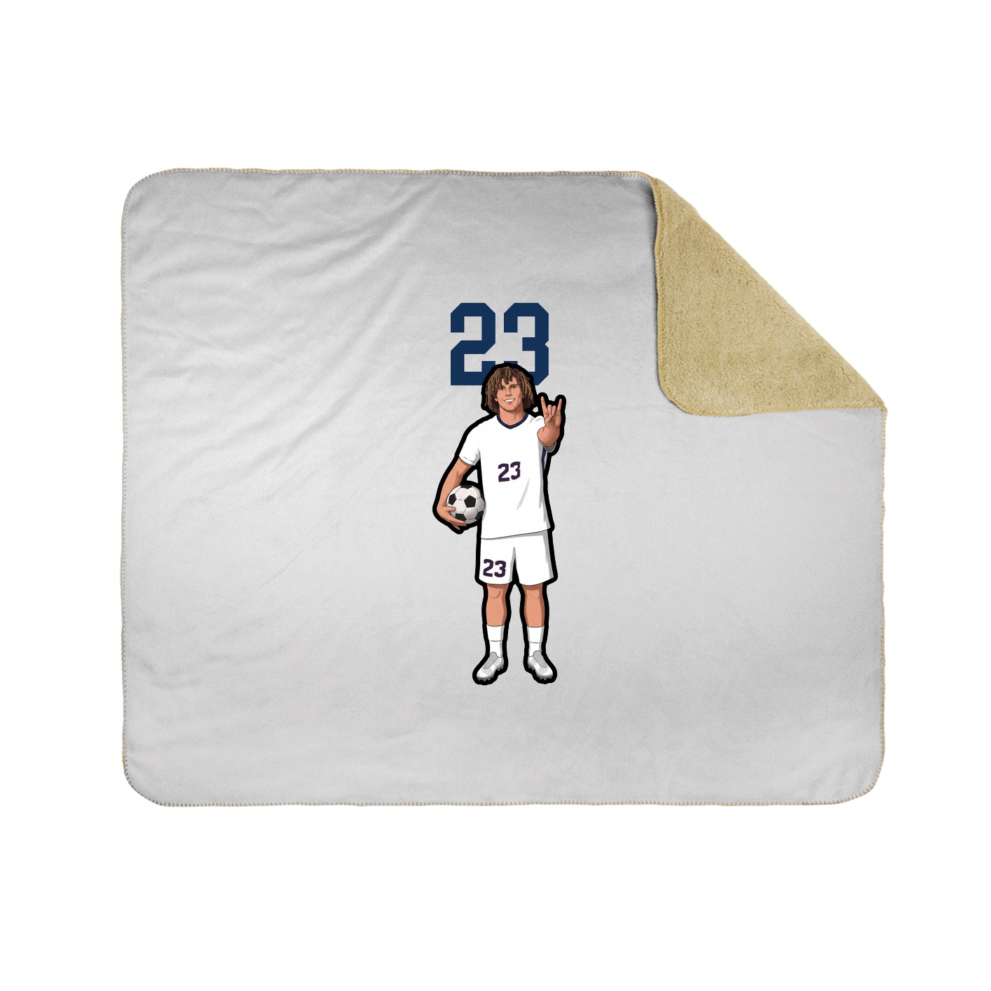 Throw Blanket — Number Top in White