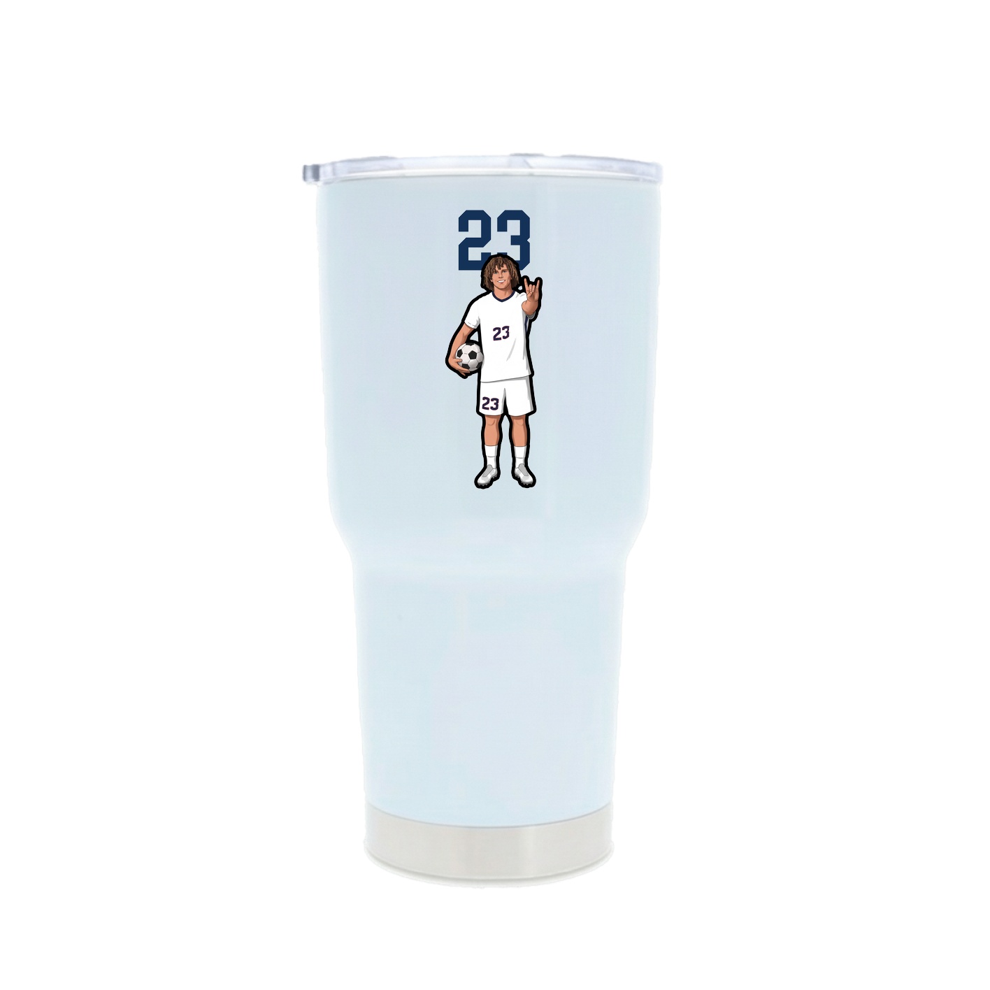 30oz Stainless Steel Tumbler — Number Top in White