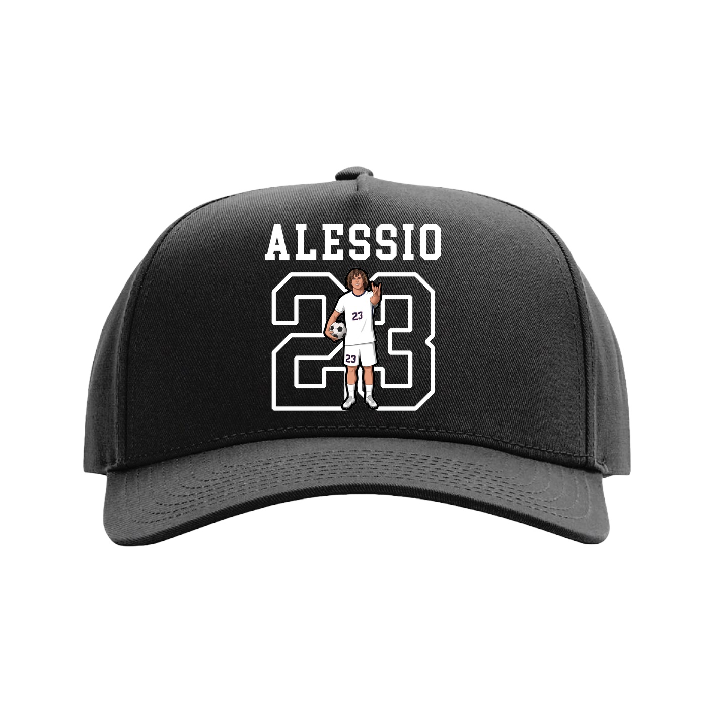 Full Fabric Five-Panel Champ Cap — Shirsey in Black