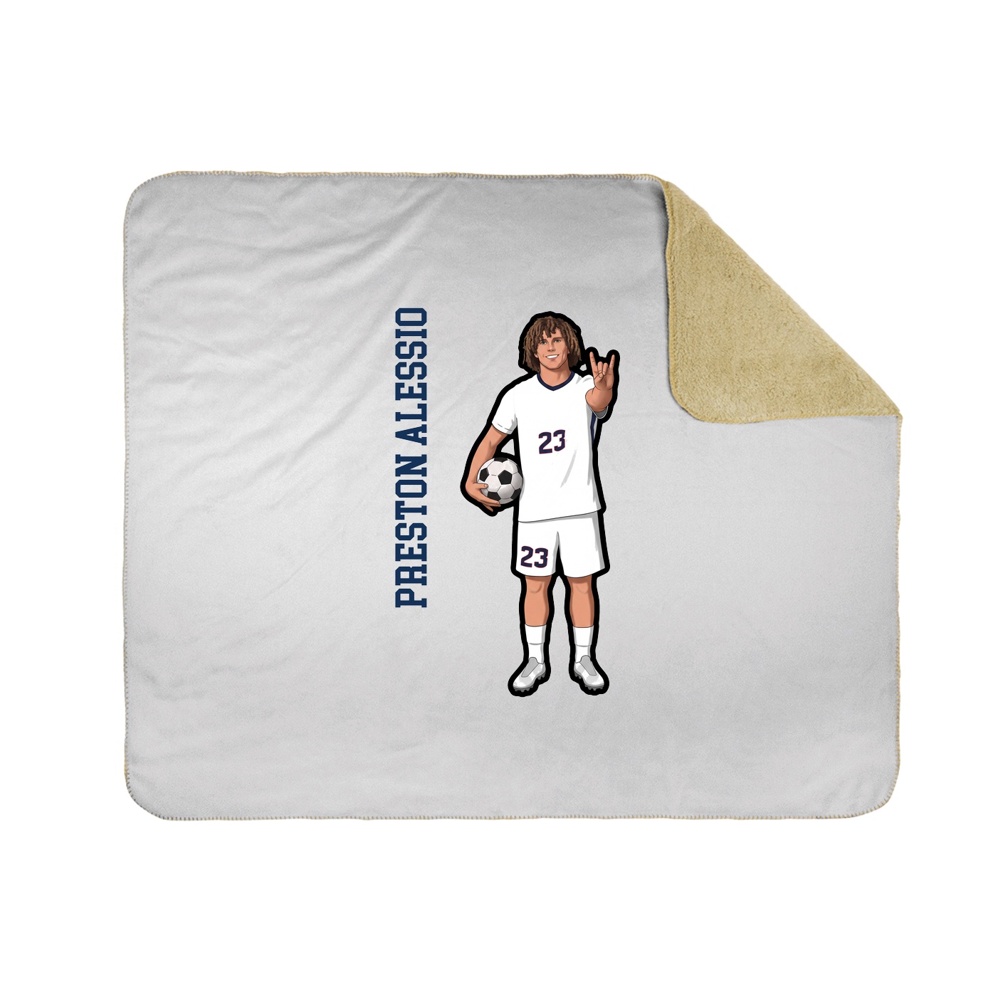 Throw Blanket — Name Vertical in White