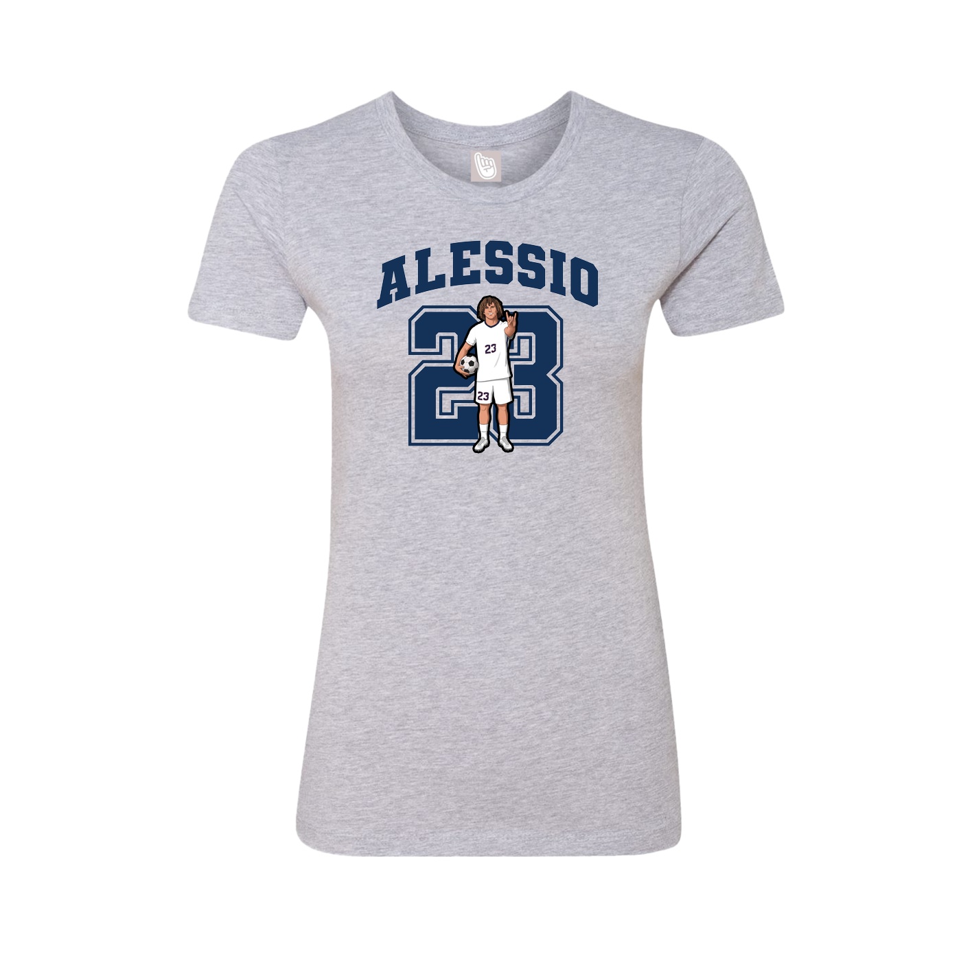Fitted Women's Tee — Number in Grey
