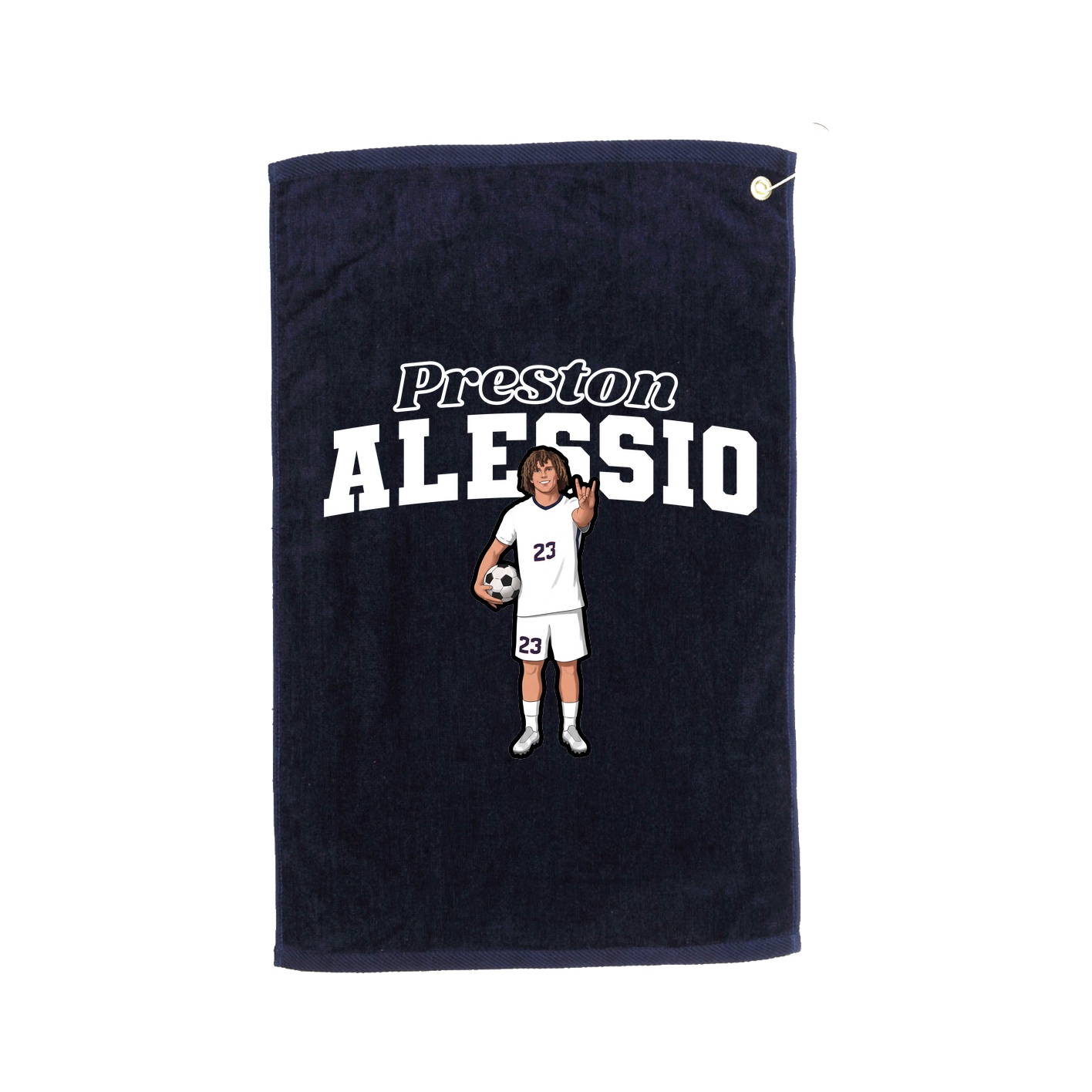 Golf Towel — Name Arch in Navy