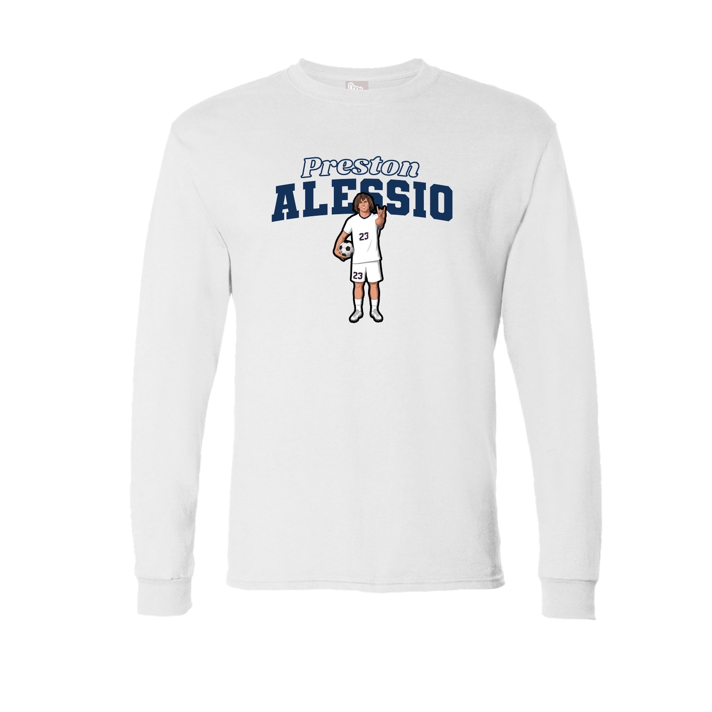 Long Sleeve Tee — Name Arch in White