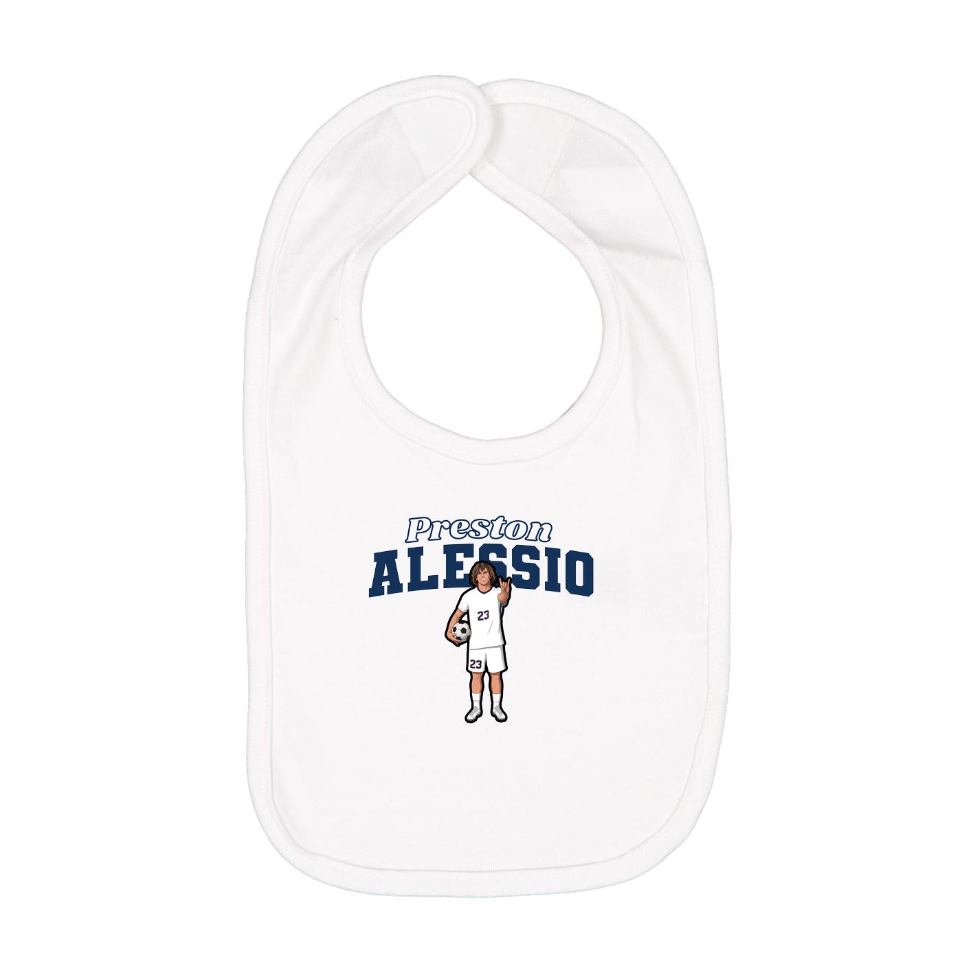 Infant Bib — Name Arch in White